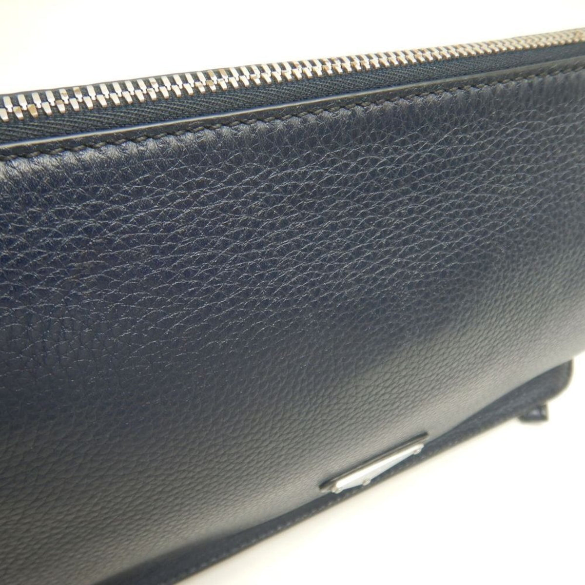 Prada Silver Leather Clutch Bag (Pre-Owned)