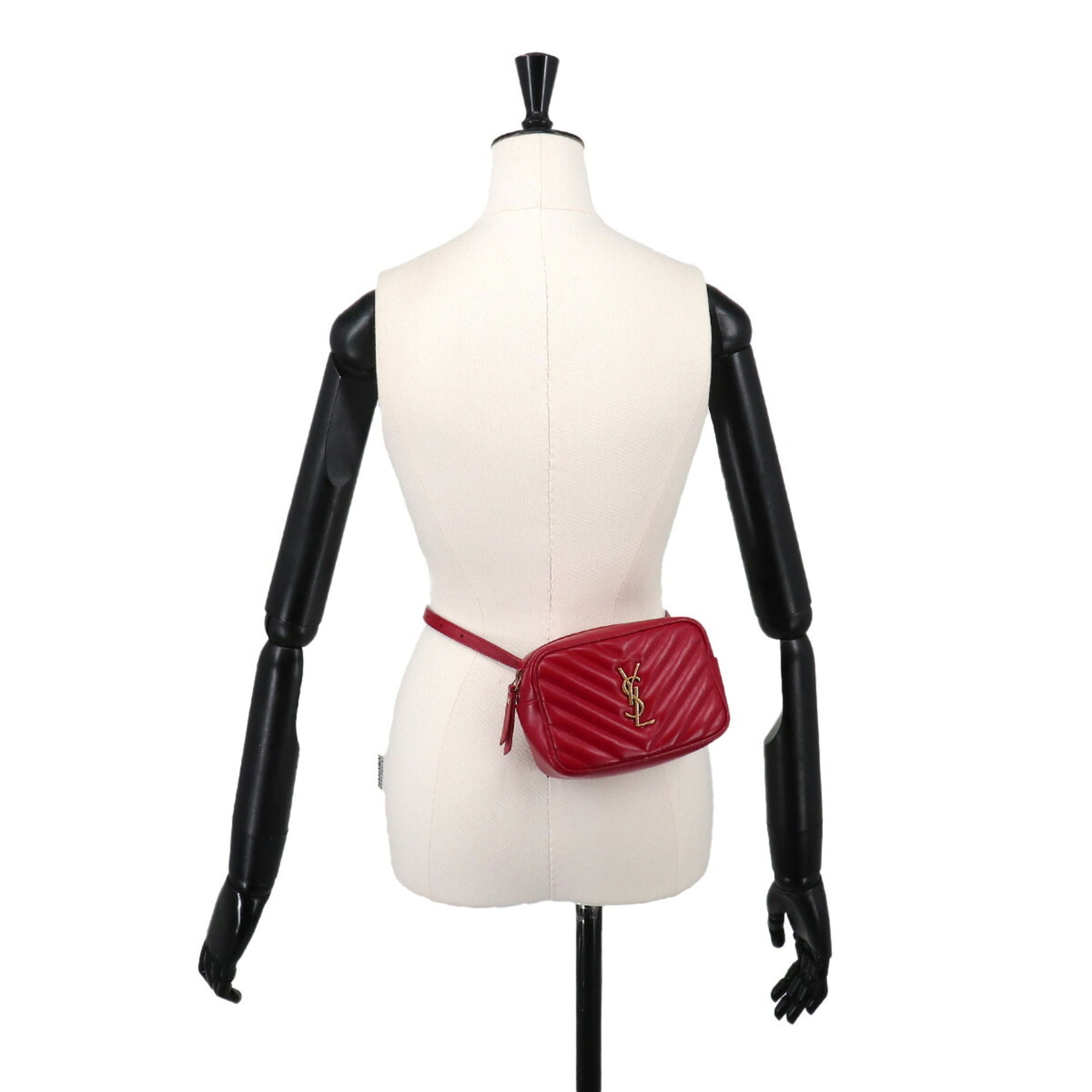 Saint Laurent Red Color Leather Fanny Pack (Pre-Owned)