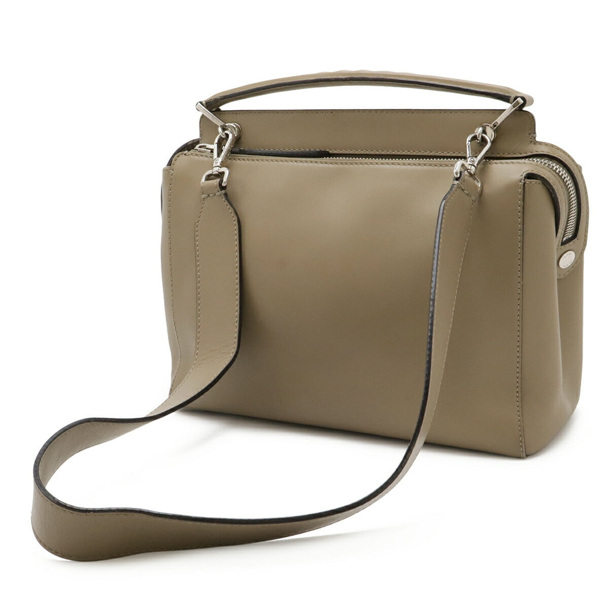 Fendi Grayish Leather Handbag Shoulder Bag (Pre-Owned)