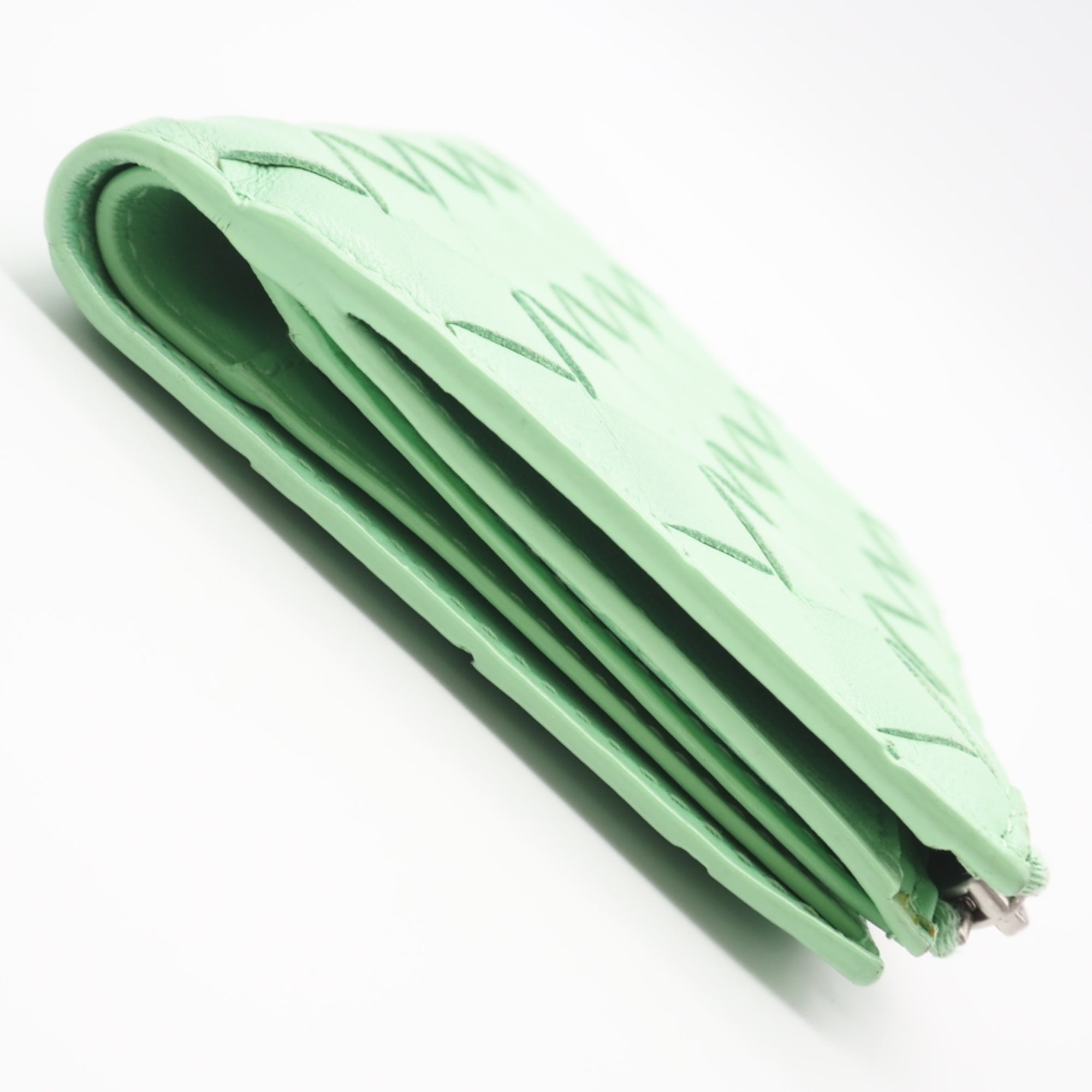 Bottega Veneta Intrecciato Green Intrecciato Wallet (Bi-Fold) (Pre-Owned)