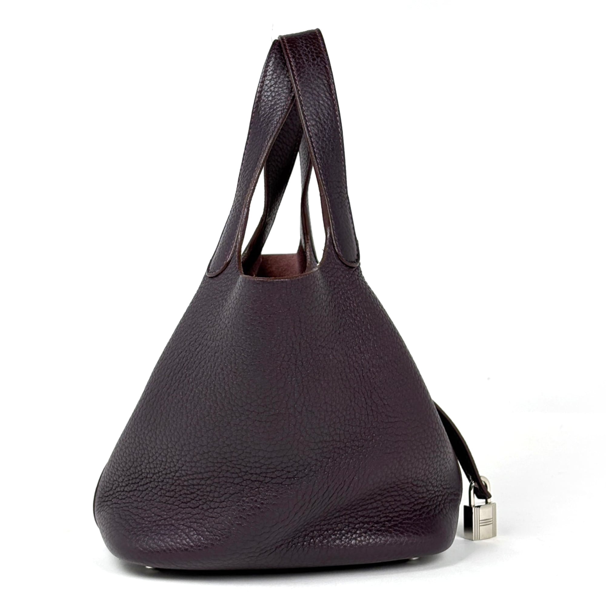 Hermes Raisin Taurillon Clemence Leather Handbag (Pre-Owned)