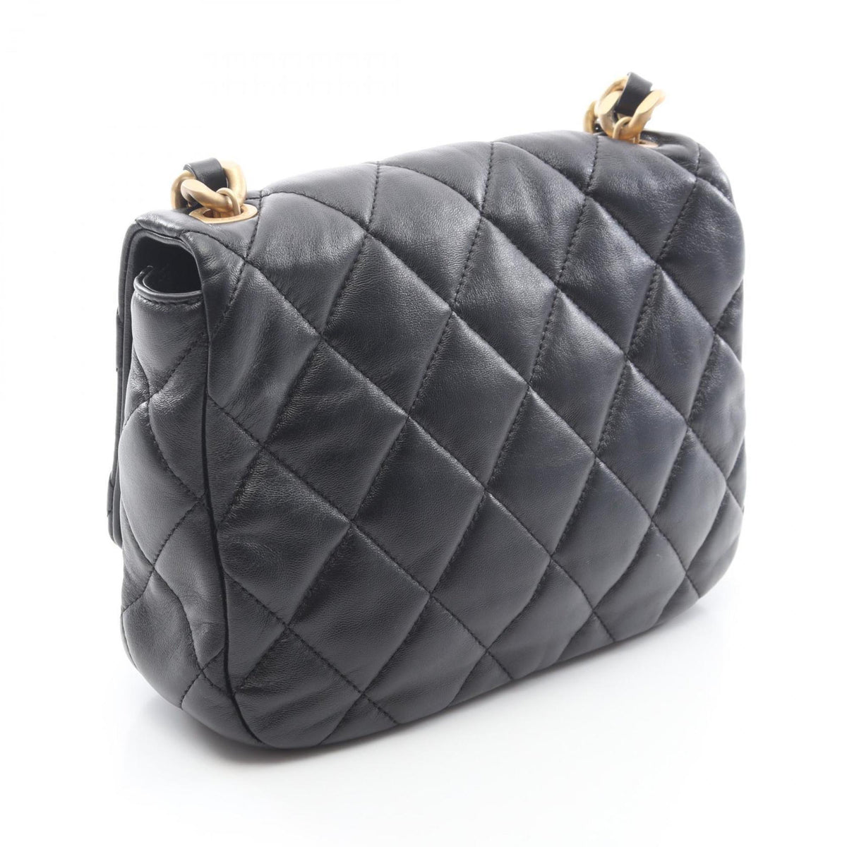 Chanel Black Leather Handbag Shoulder Bag (Pre-Owned)