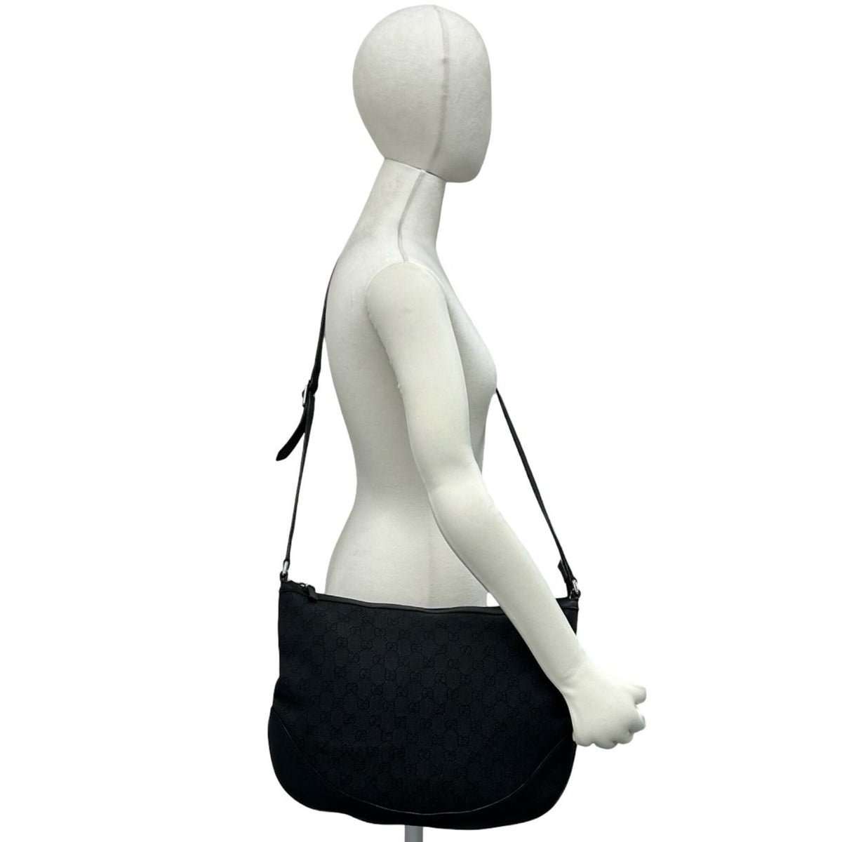 Gucci Black Canvas Leather Crossbody Bag Shoulder Bag (Pre-Owned)