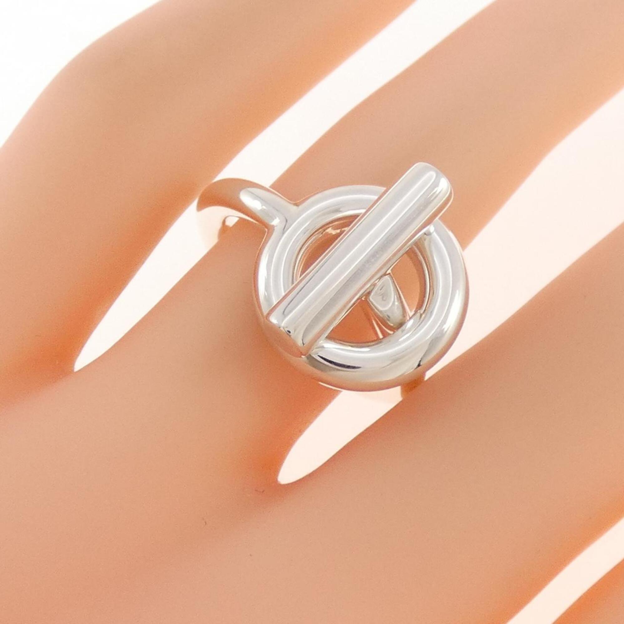 Hermes Silver 925 Band Ring (Pre-Owned)