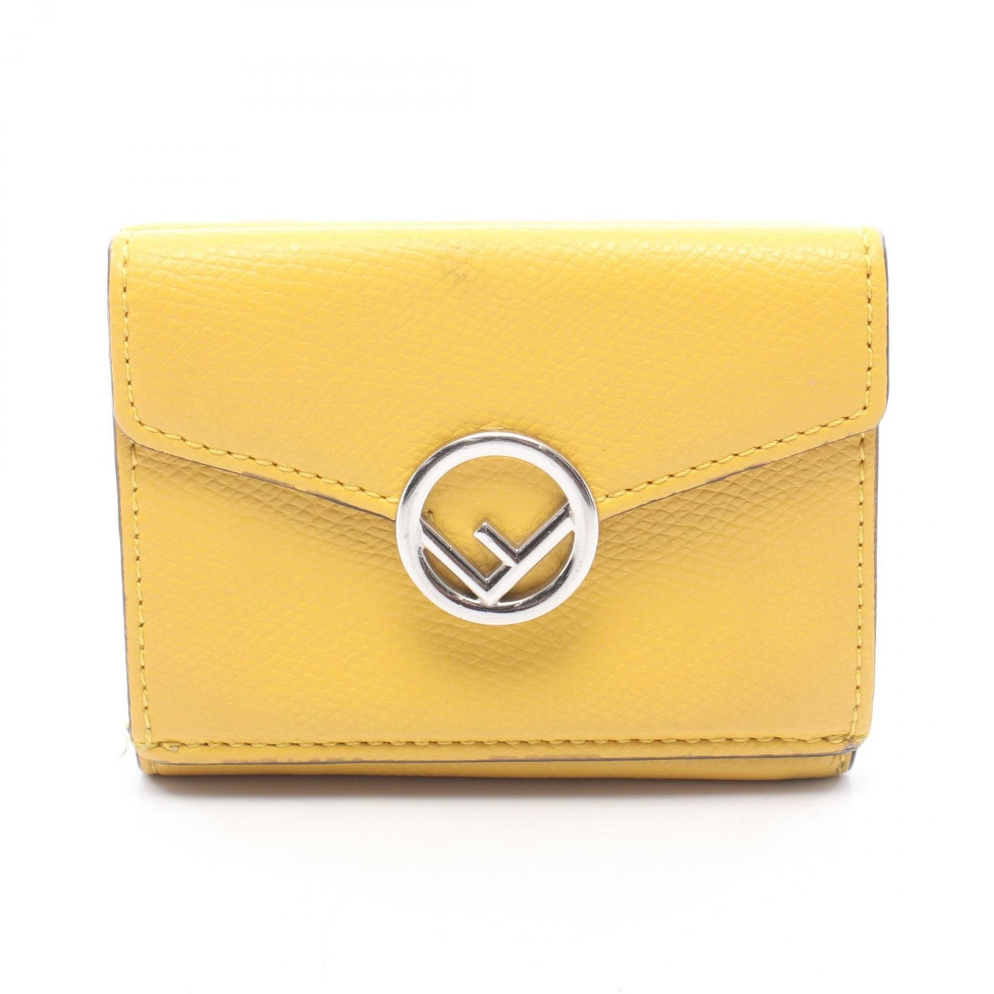 Fendi Yellow Leather Wallet (Tri-Fold) (Pre-Owned)