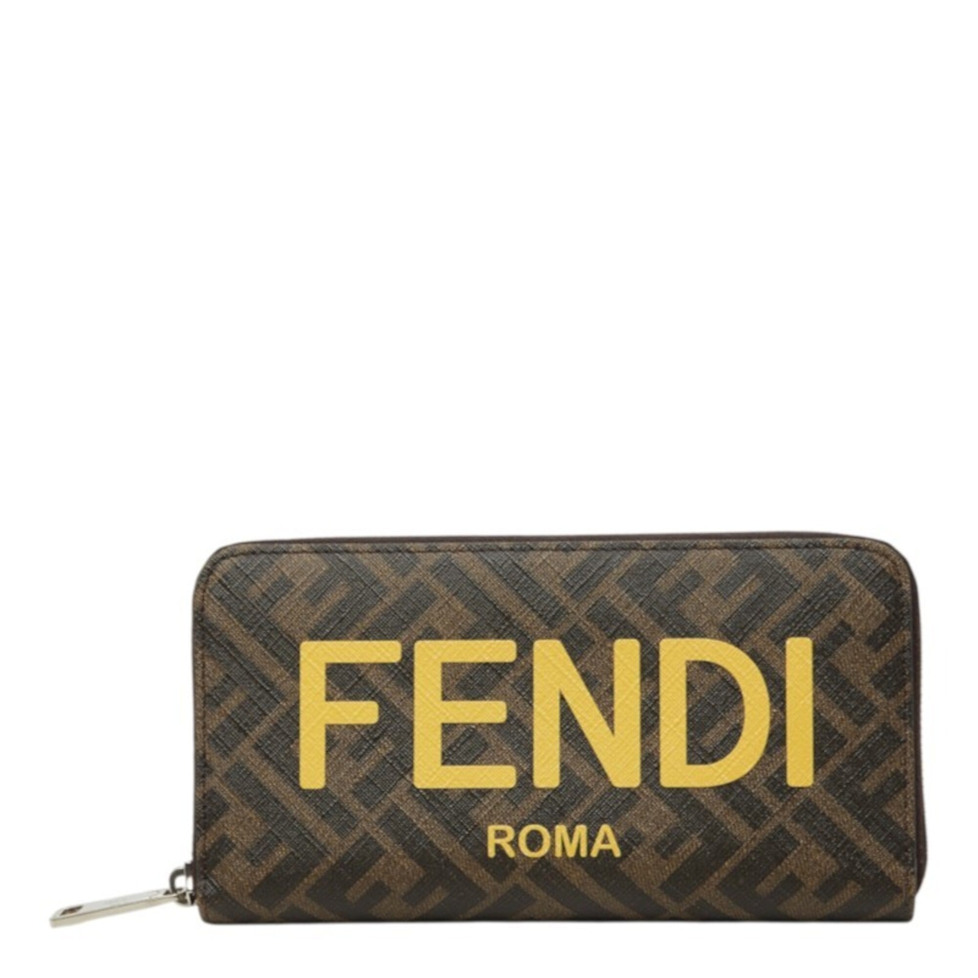 Fendi Brown Yellow Pvc Long Wallet (Bi-Fold) (Pre-Owned)