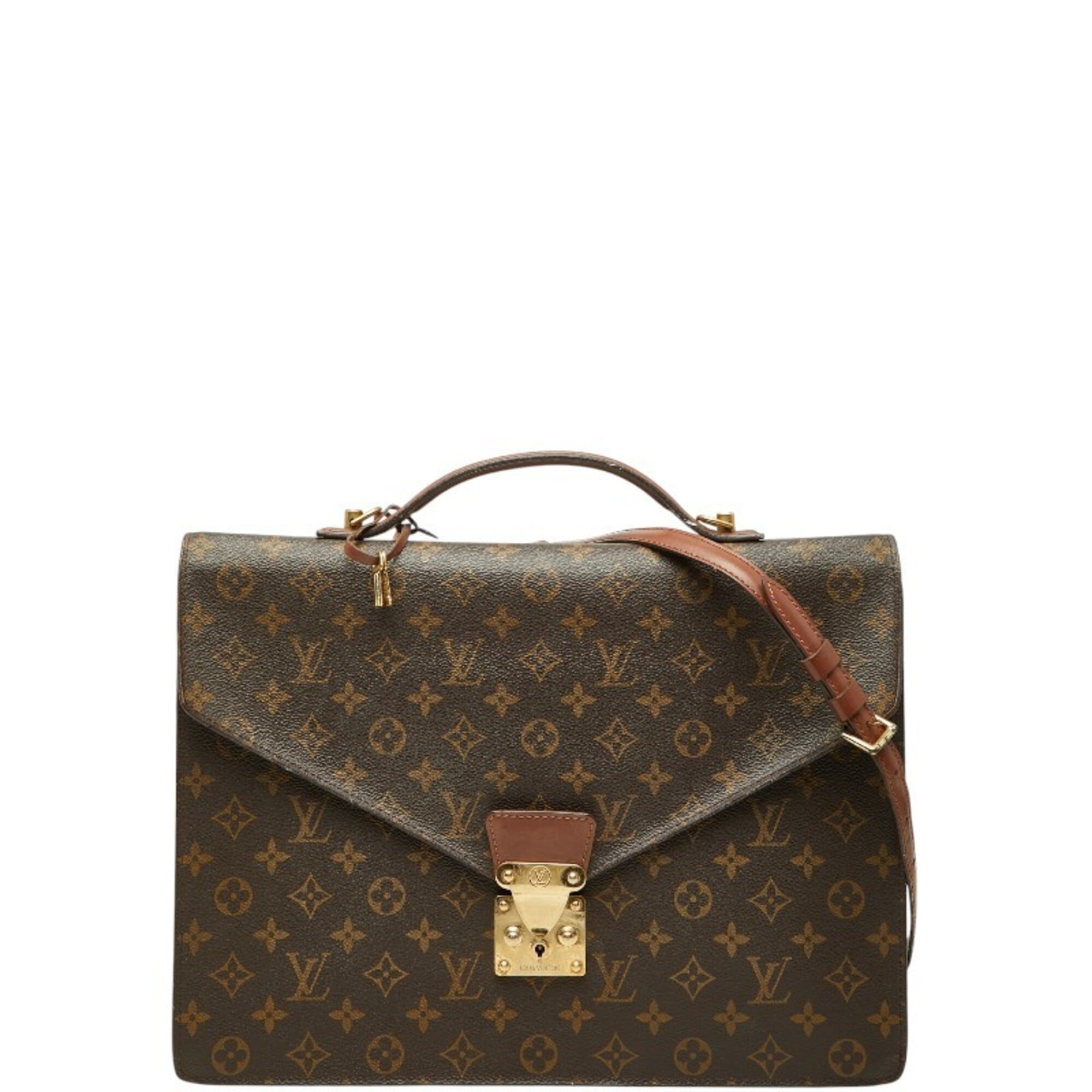 Louis Vuitton Brown Pvc Leather Handbag Shoulder Bag (Pre-Owned)