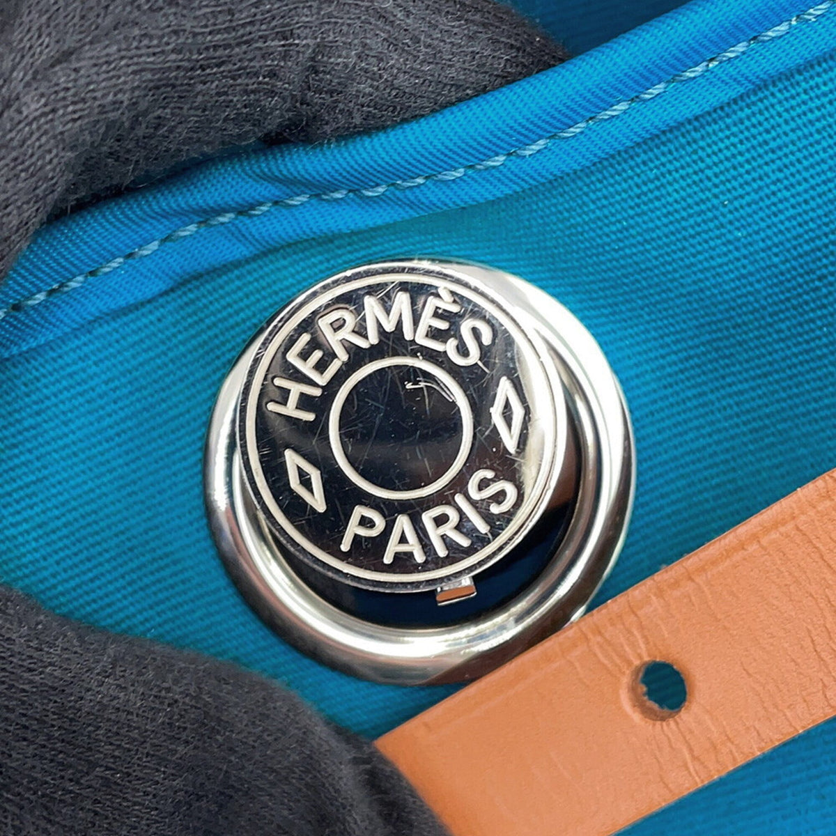 Hermes Fauve Toile Officier Handbag Pouch (Pre-Owned)