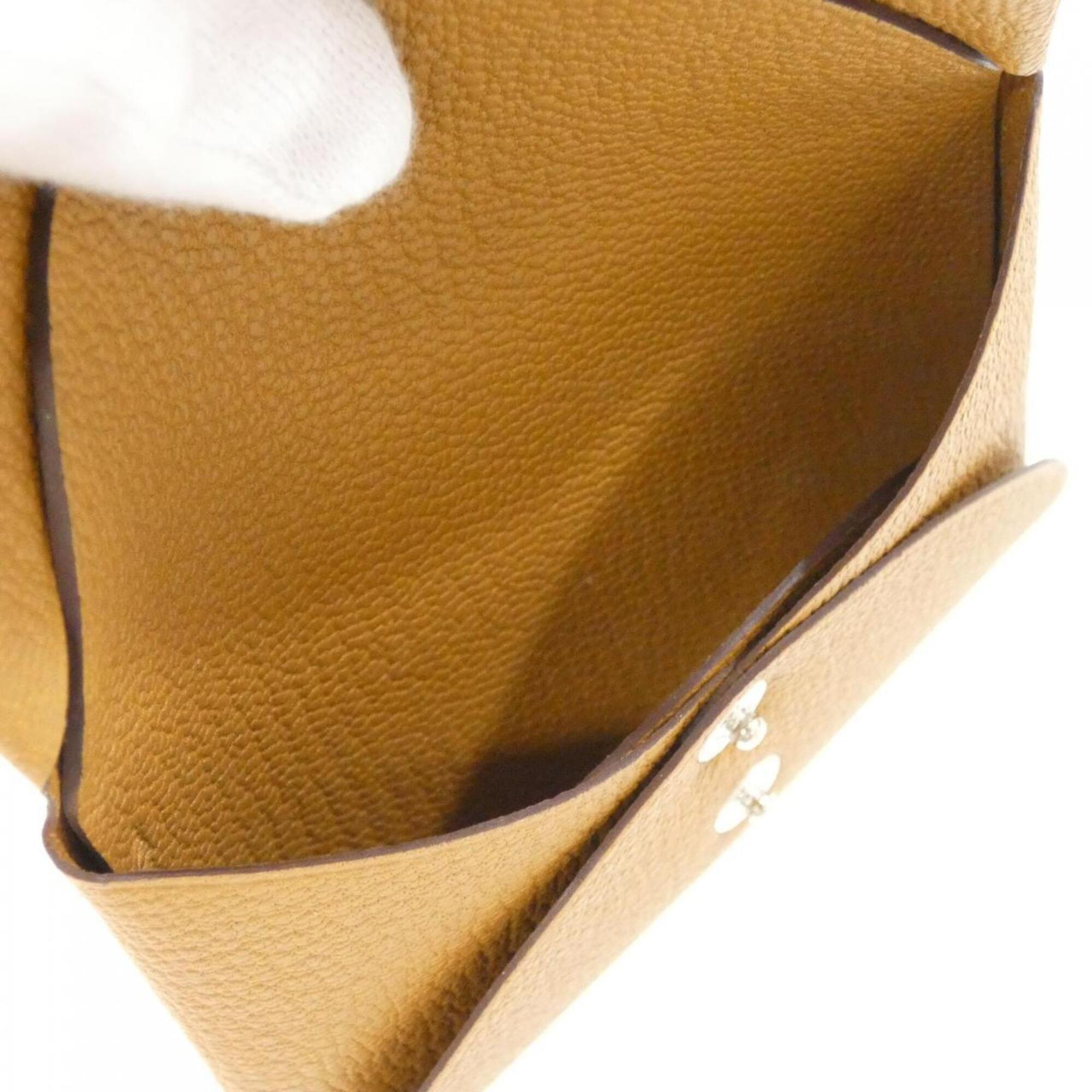 Hermes Caramel Chevre Leather Coin Purse/Coin Case (Pre-Owned)