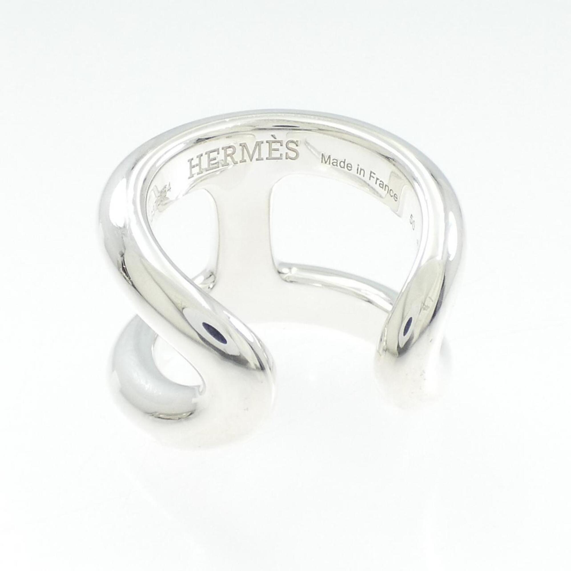 Hermes Silver 925 Band Ring (Pre-Owned)