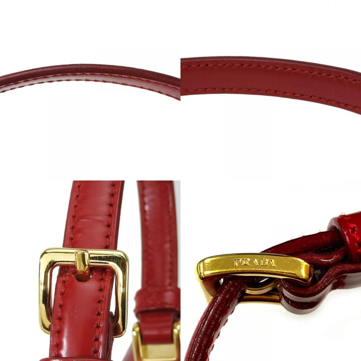 Prada Red Color Leather Handbag (Pre-Owned)