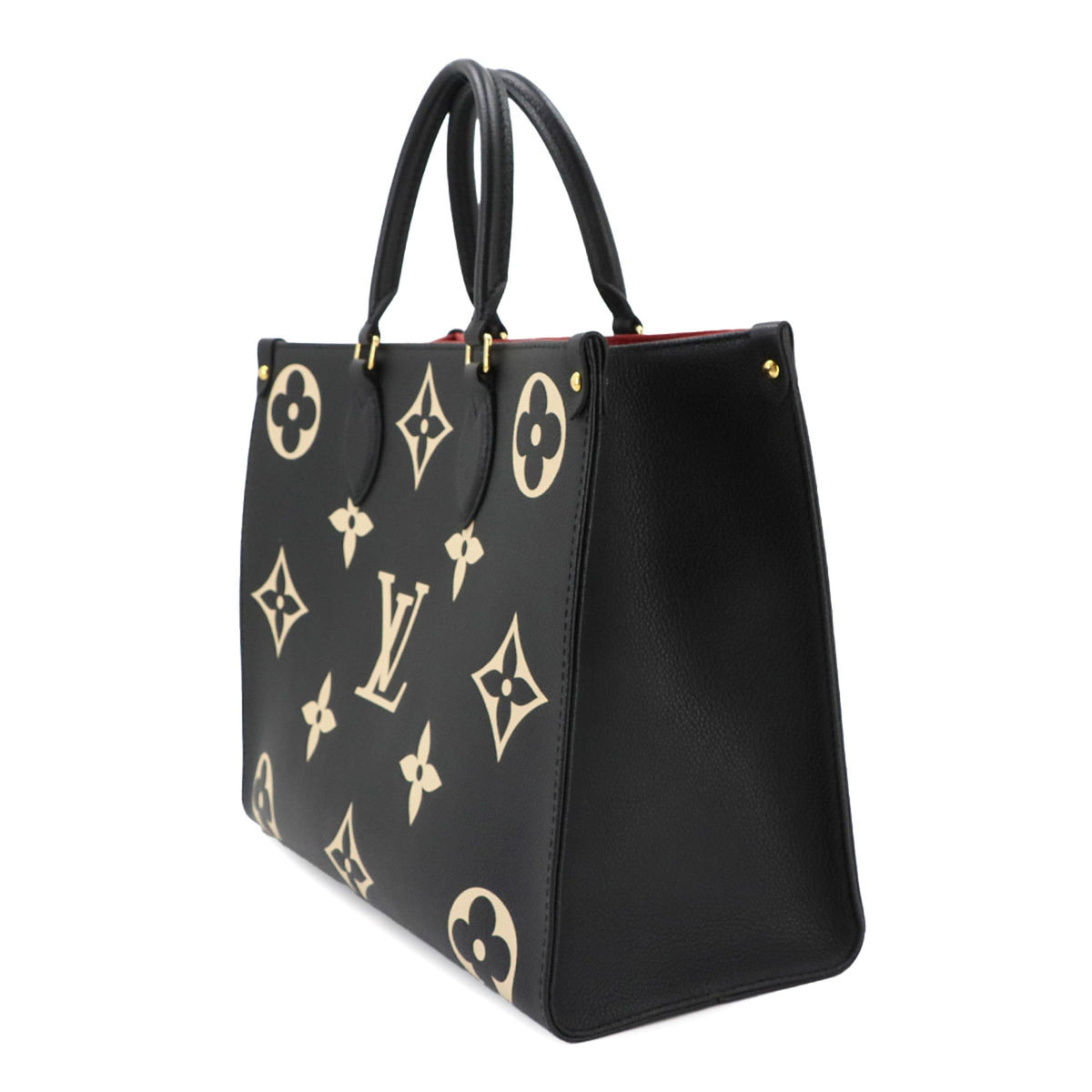 Louis Vuitton Beige Bicolor Black Monogram Monogram Empreinte Handbag Tote Bag (Pre-Owned)