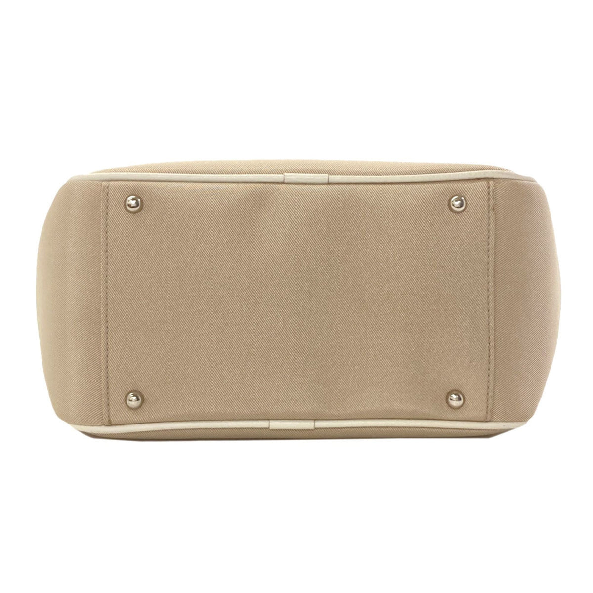 Burberry Beige White Canvas Leather Handbag (Pre-Owned)