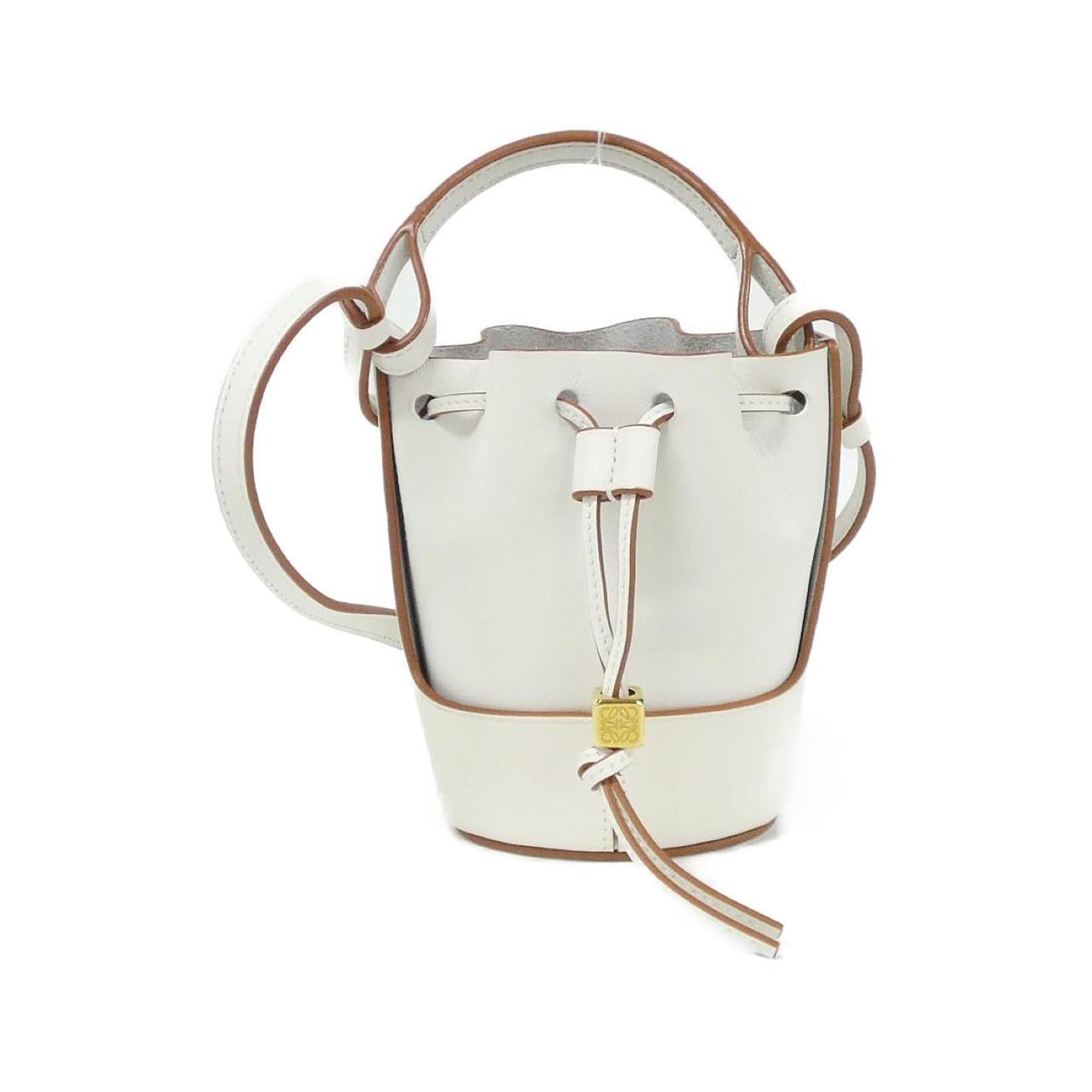 Loewe White Leather Handbag Shoulder Bag (Pre-Owned)