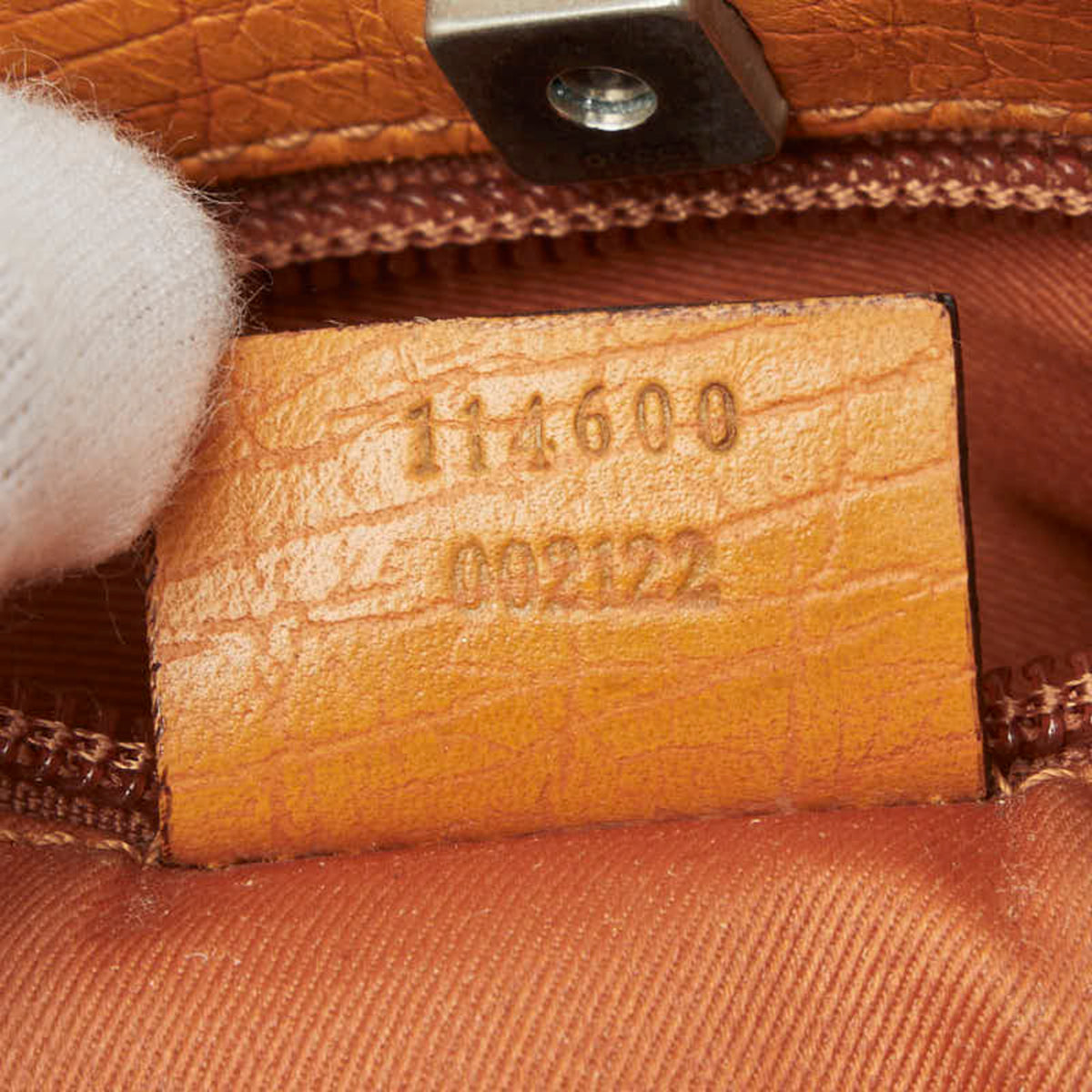 Gucci Beige Orange Pvc Leather Handbag (Pre-Owned)