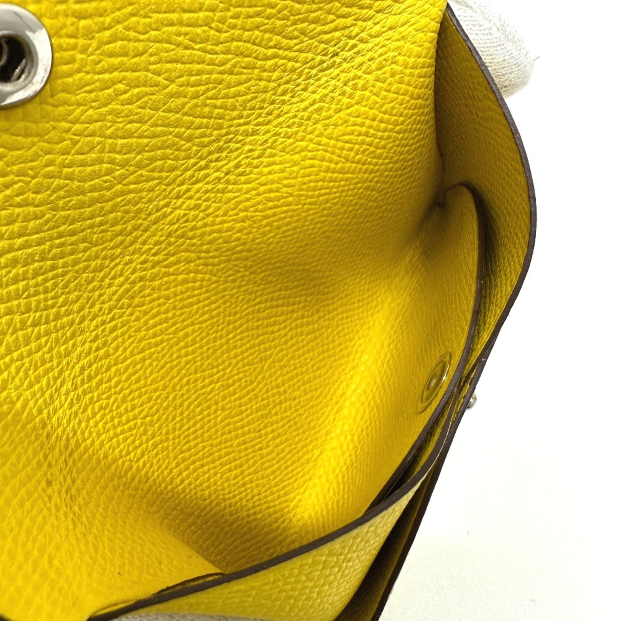 Hermes Jaune Yellow Epsom Leather Coin Purse/Coin Case (Pre-Owned)