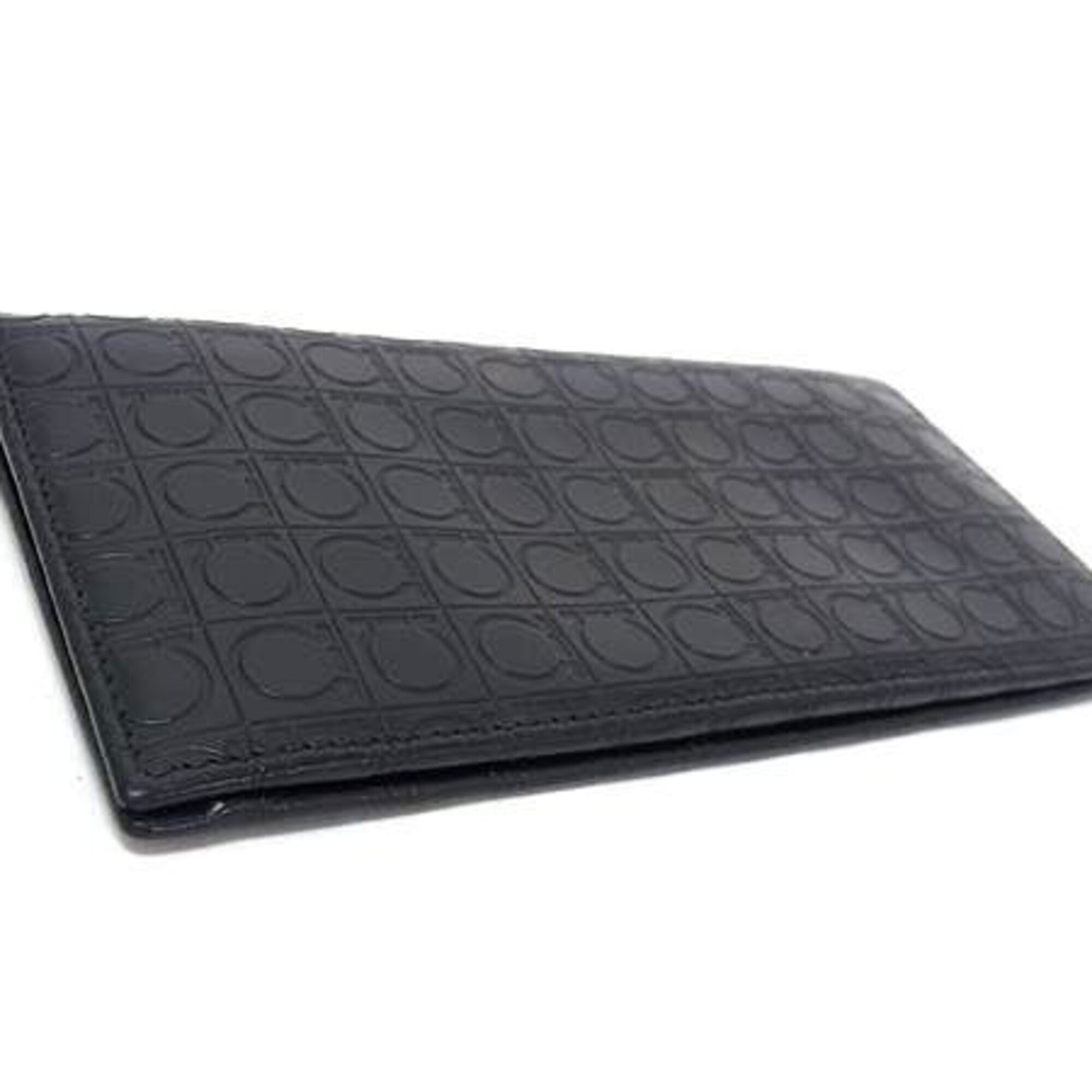 Salvatore Ferragamo Black Leather Long Wallet (Bi-Fold) (Pre-Owned)