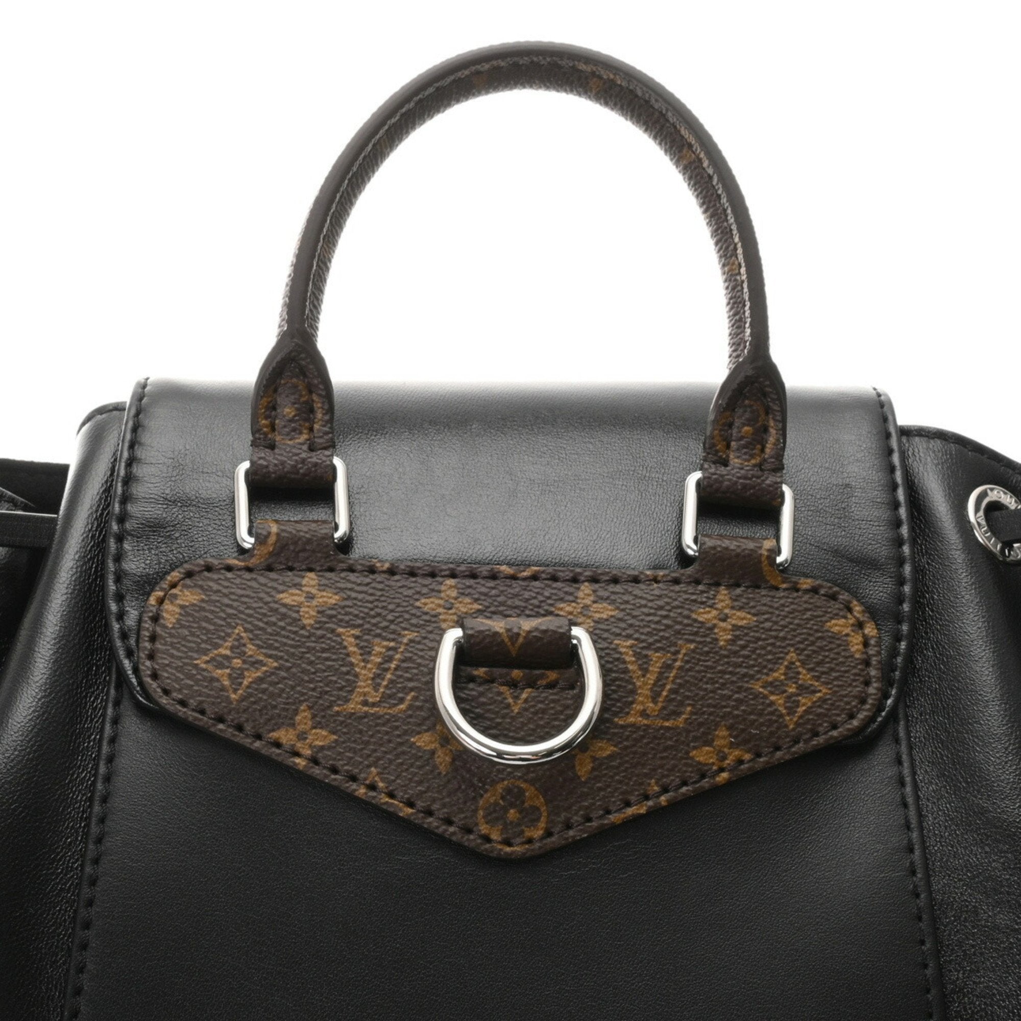 Louis Vuitton Black Leather Monogram Backpack (Pre-Owned)