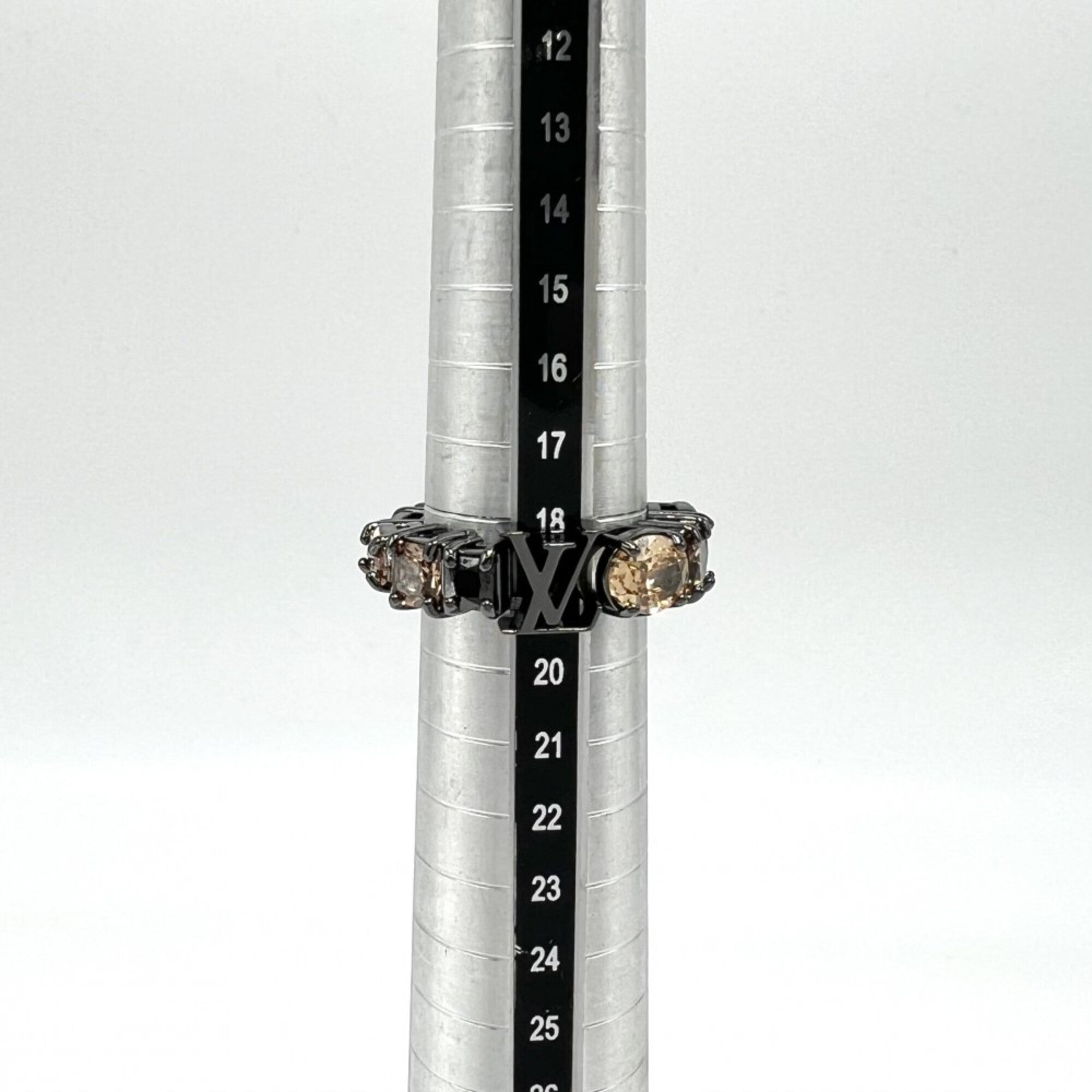 Louis Vuitton Black Orange Rhinestone Band Ring (Pre-Owned)