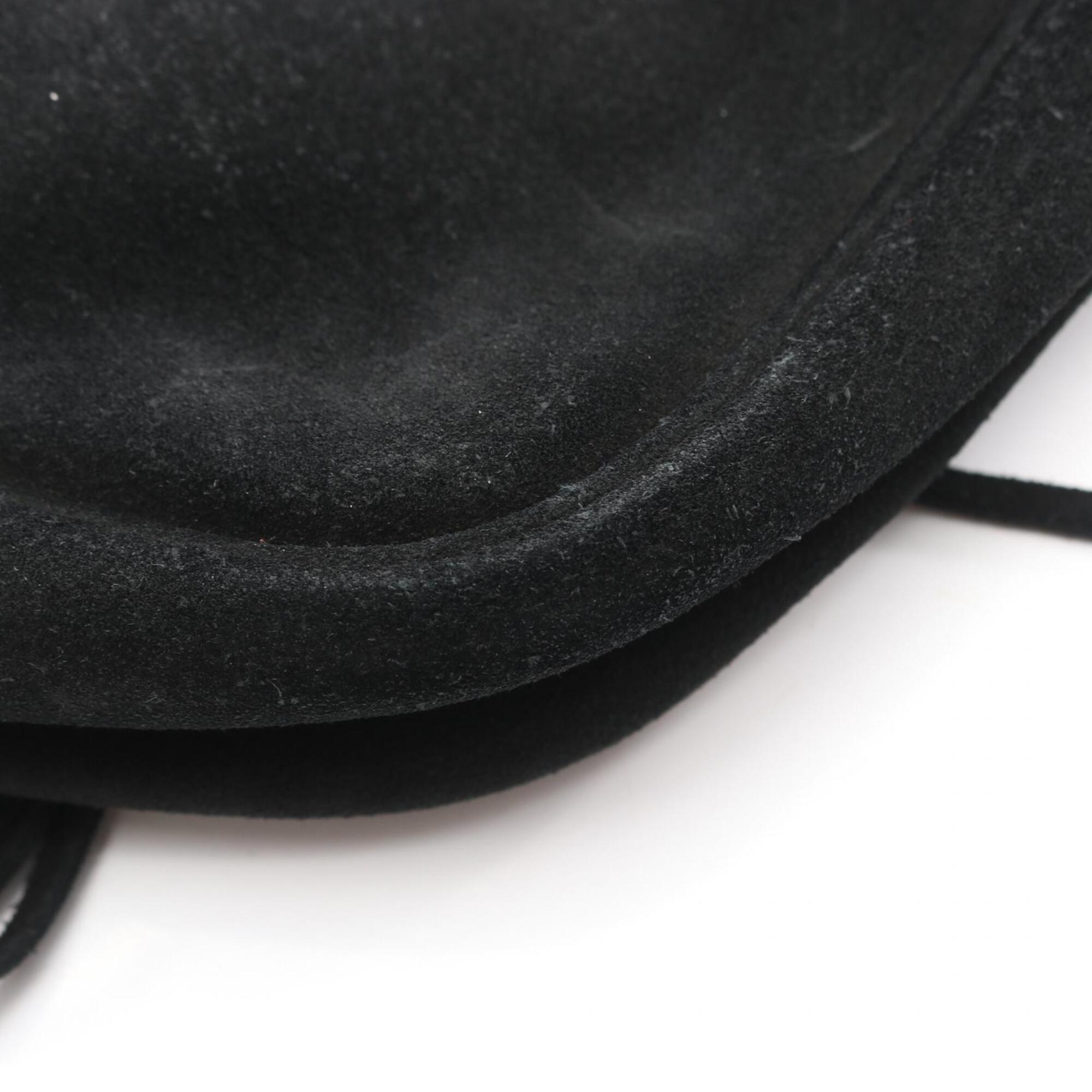 Yves Saint Laurent Black Suede Handbag Shoulder Bag (Pre-Owned)