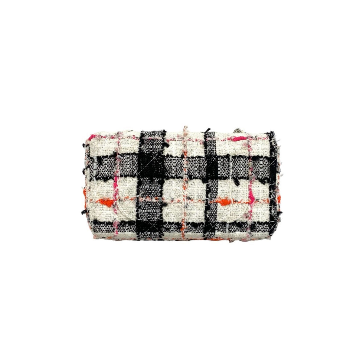 Chanel Black Orange Pink White Tweed Leather Shoulder Bag (Pre-Owned)