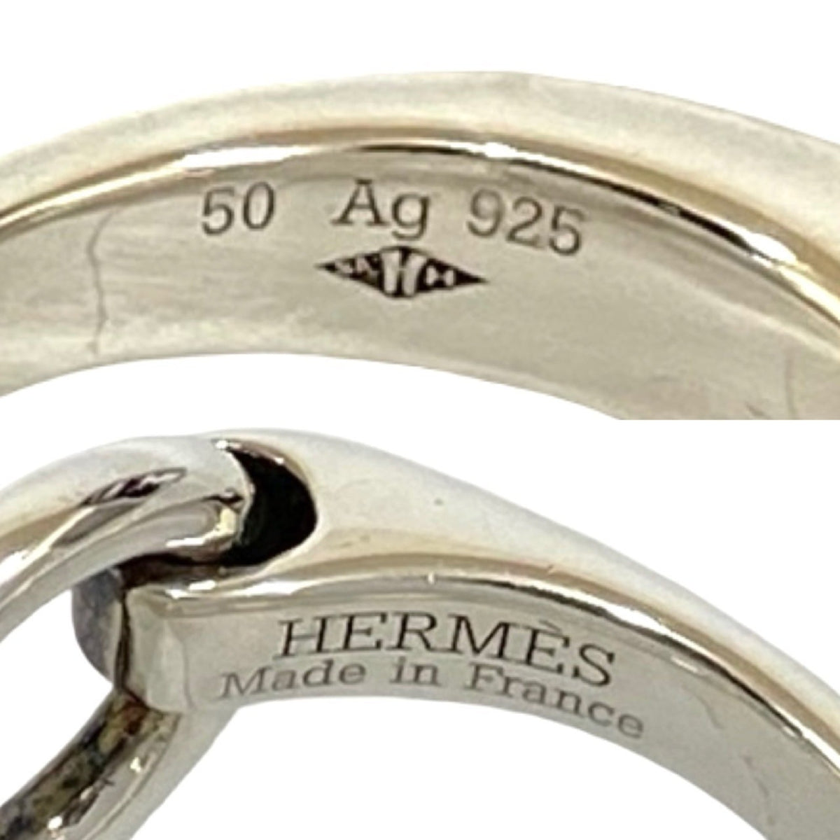 Hermes Silver Silver 925 Band Ring (Pre-Owned)