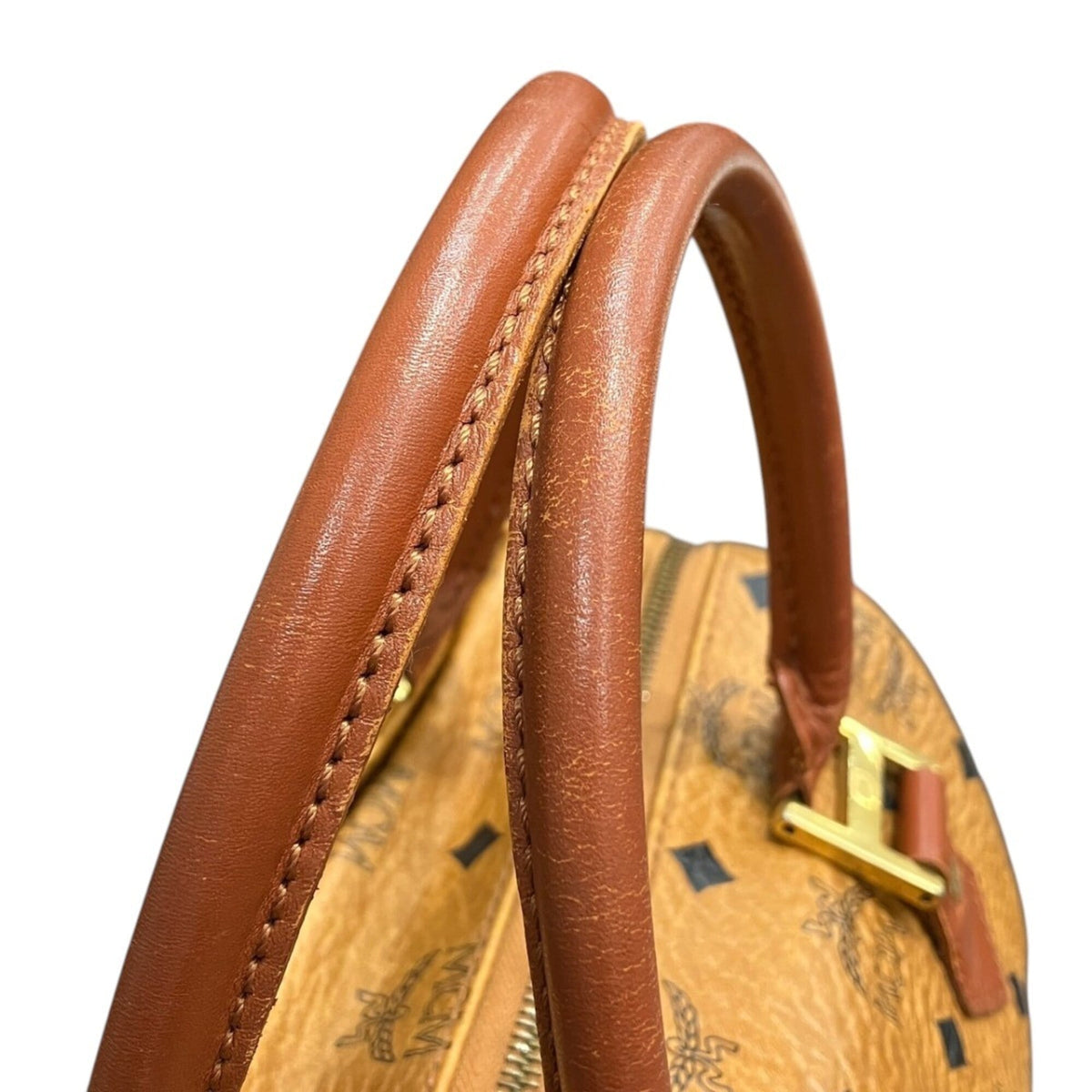 Mcm Visetos Brown Pvc Leather Handbag (Pre-Owned)