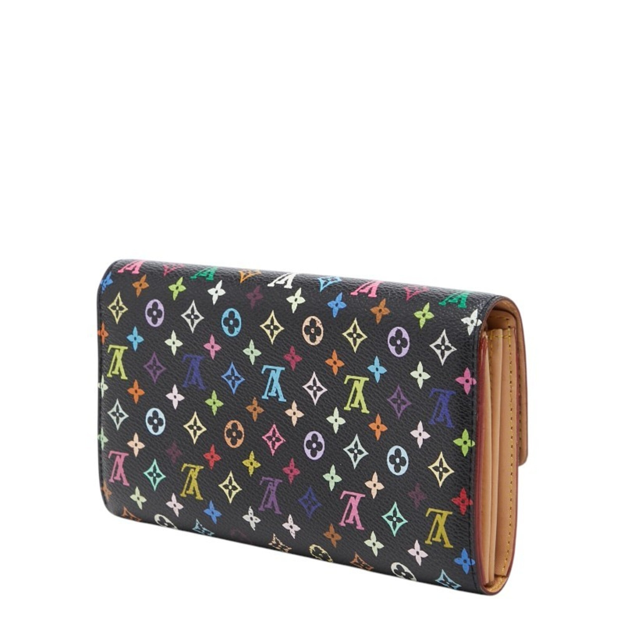 Louis Vuitton Monogram Multicolore Multi-Color Noir Pvc Leather Long Wallet (Bi-Fold) (Pre-Owned)