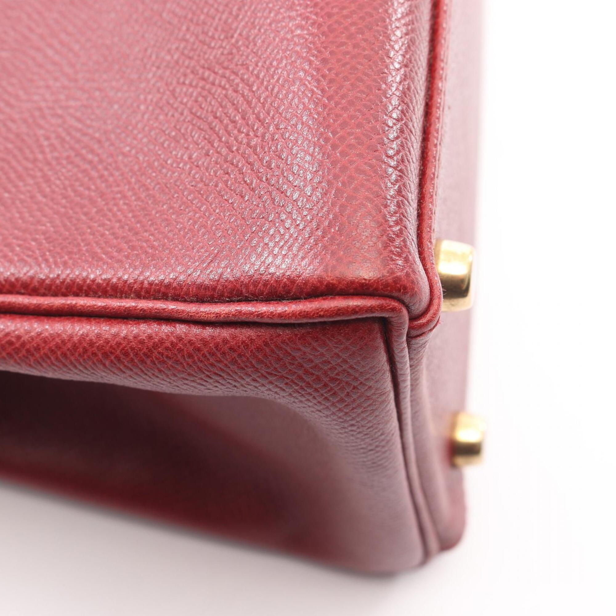 Hermes Bordeaux Courchevel Leather Handbag (Pre-Owned)