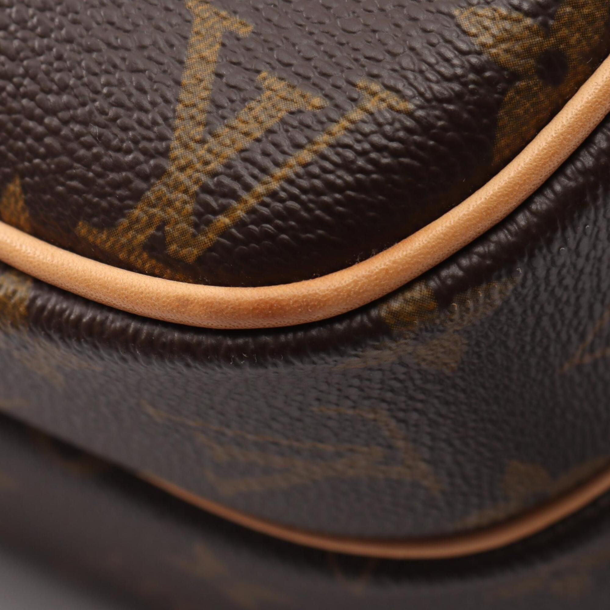 Louis Vuitton Brown Coated Canvas Leather Handbag Shoulder Bag (Pre-Owned)