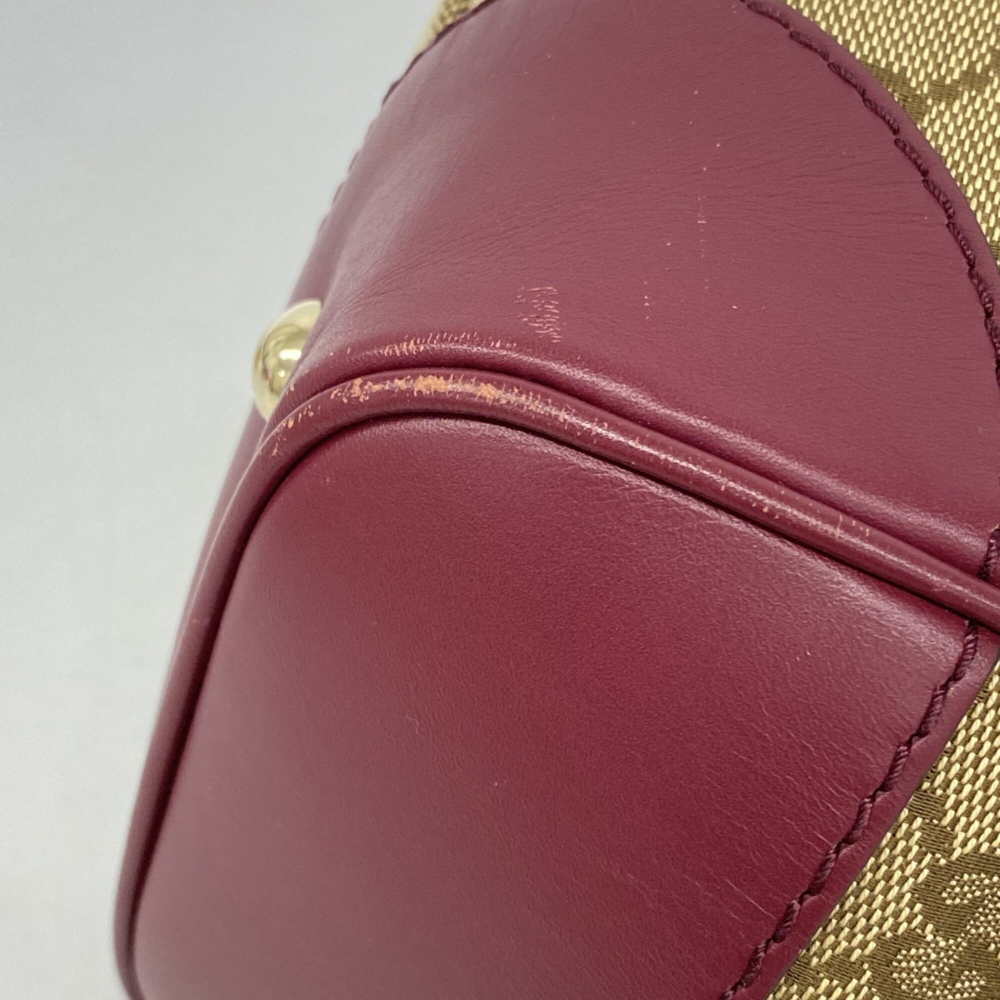 Gucci Bordeaux Brown Canvas Tote Bag (Pre-Owned)
