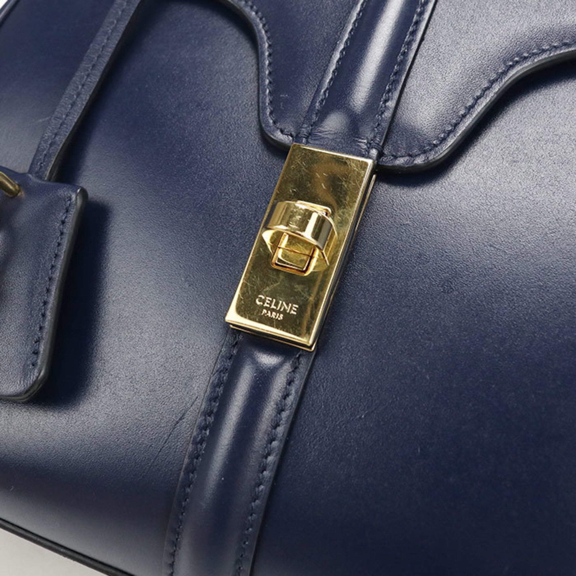 Celine Navy Leather Handbag (Pre-Owned)
