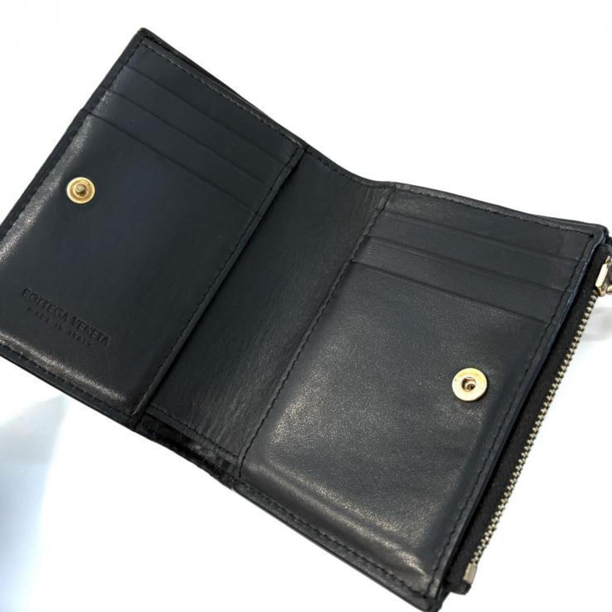 Bottega Veneta Black Intrecciato Wallet (Bi-Fold) (Pre-Owned)