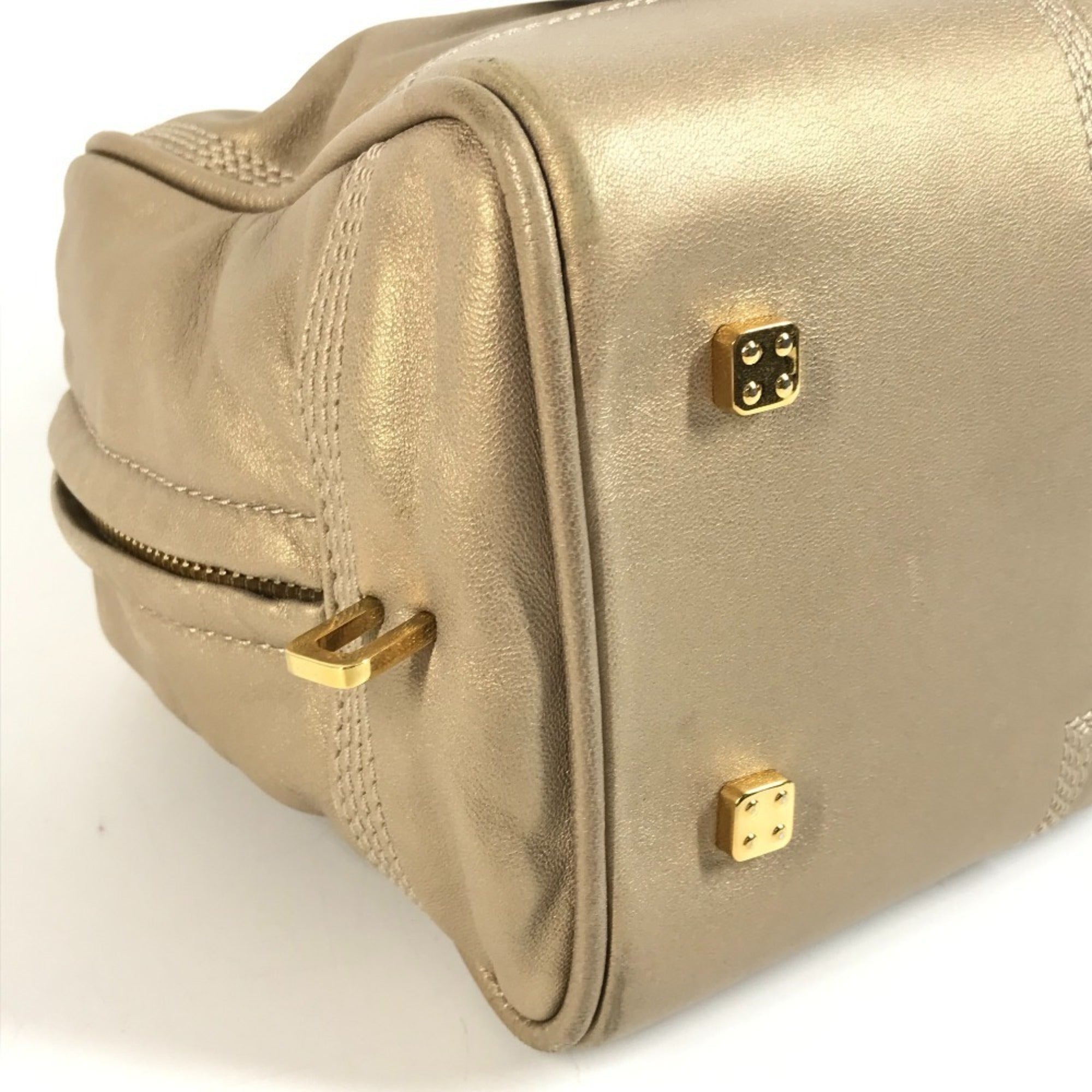 Loewe Amazona Gold Leather Handbag Tote Bag (Pre-Owned)