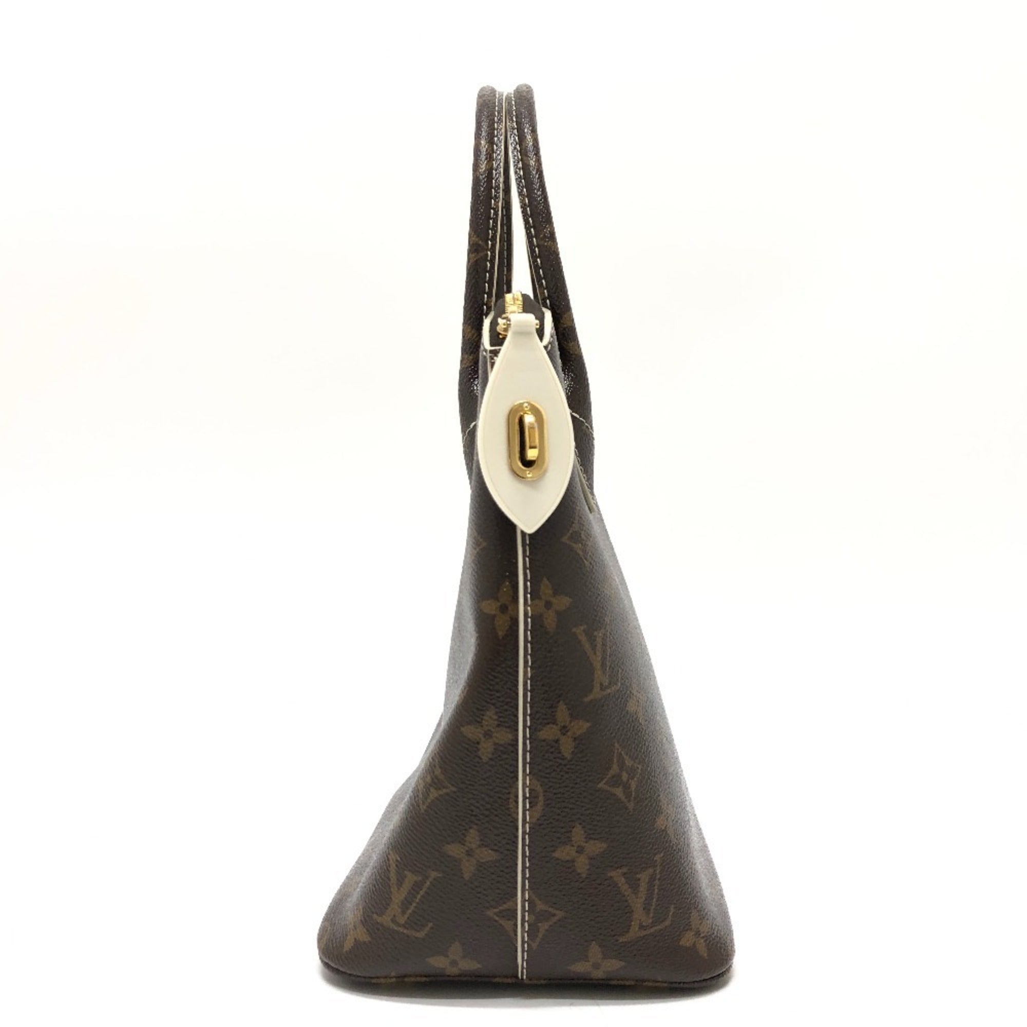 Louis Vuitton Monogram Beige Gold Brown Galle White Canvas Monogram Handbag Tote Bag (Pre-Owned)