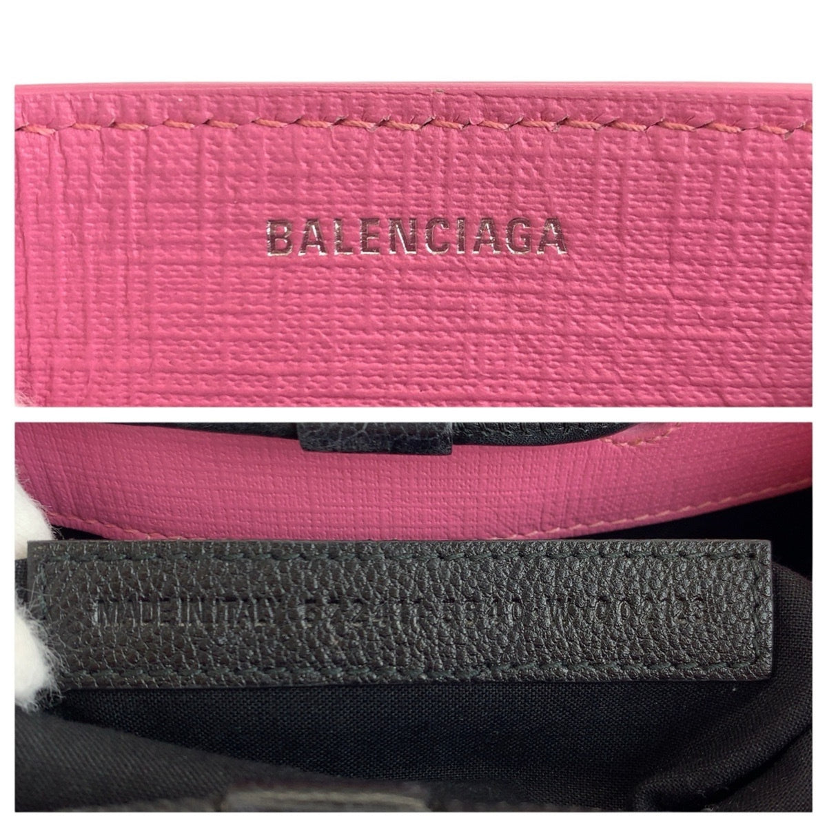 Balenciaga Black Pink Leather Shoulder Bag Tote Bag (Pre-Owned)