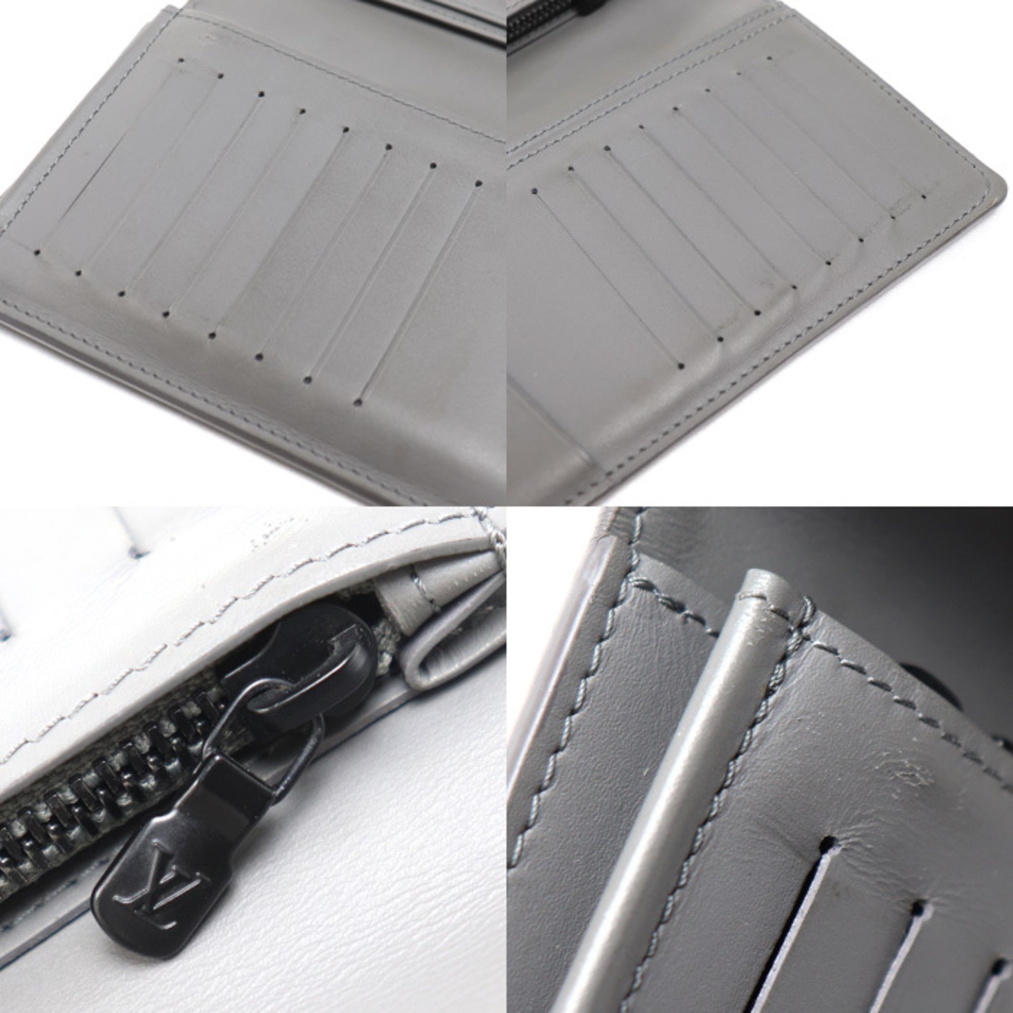 Louis Vuitton Gray Monogram Shadow Long Wallet (Bi-Fold) (Pre-Owned)