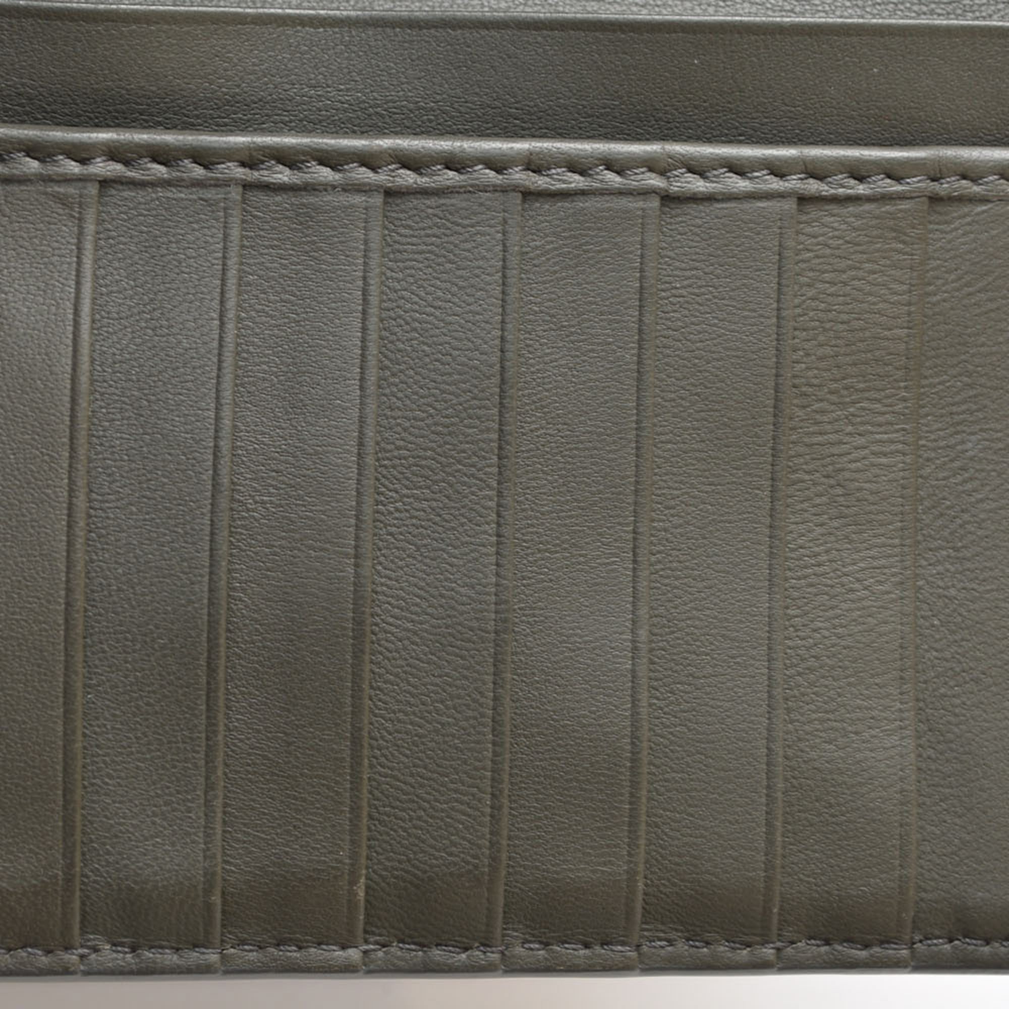 Bottega Veneta Black Khaki Leather Coin Purse/Coin Case (Pre-Owned)