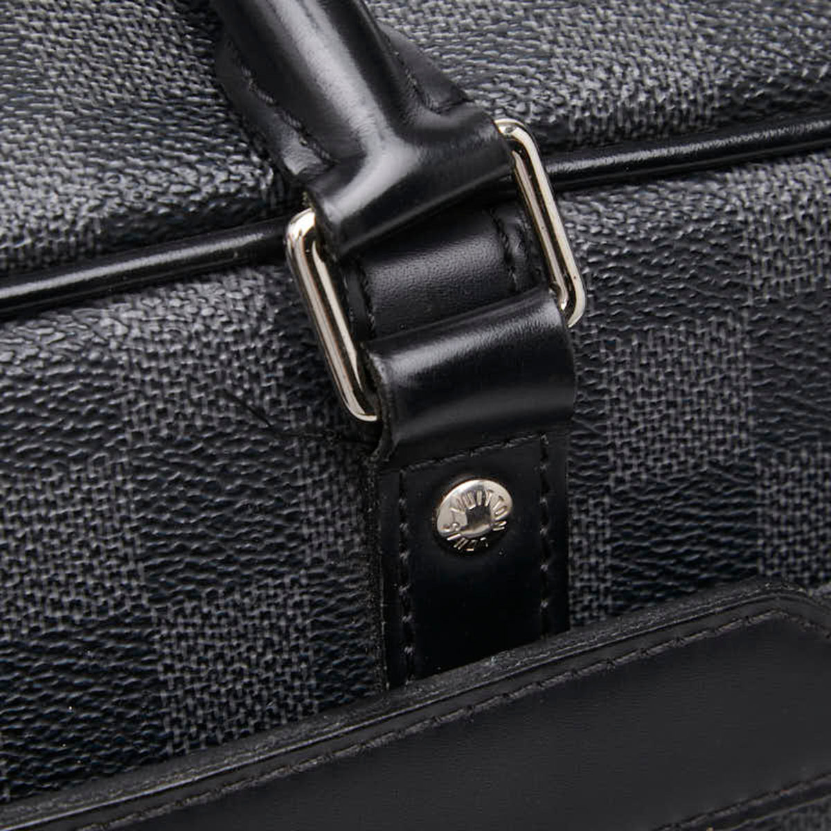 Louis Vuitton Black Gray Pvc Leather Briefcase (Pre-Owned)