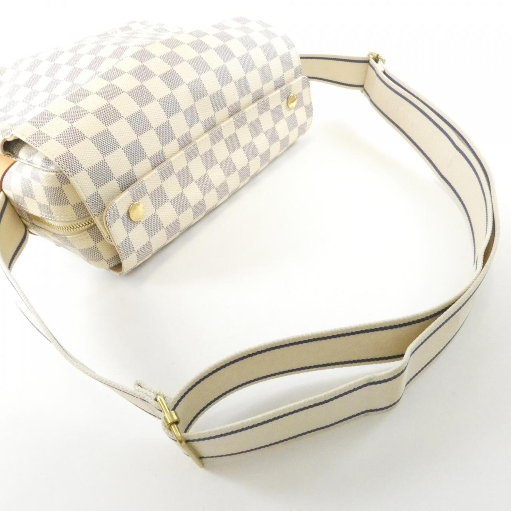 Louis Vuitton Azur White Coated Canvas Shoulder Bag (Pre-Owned)