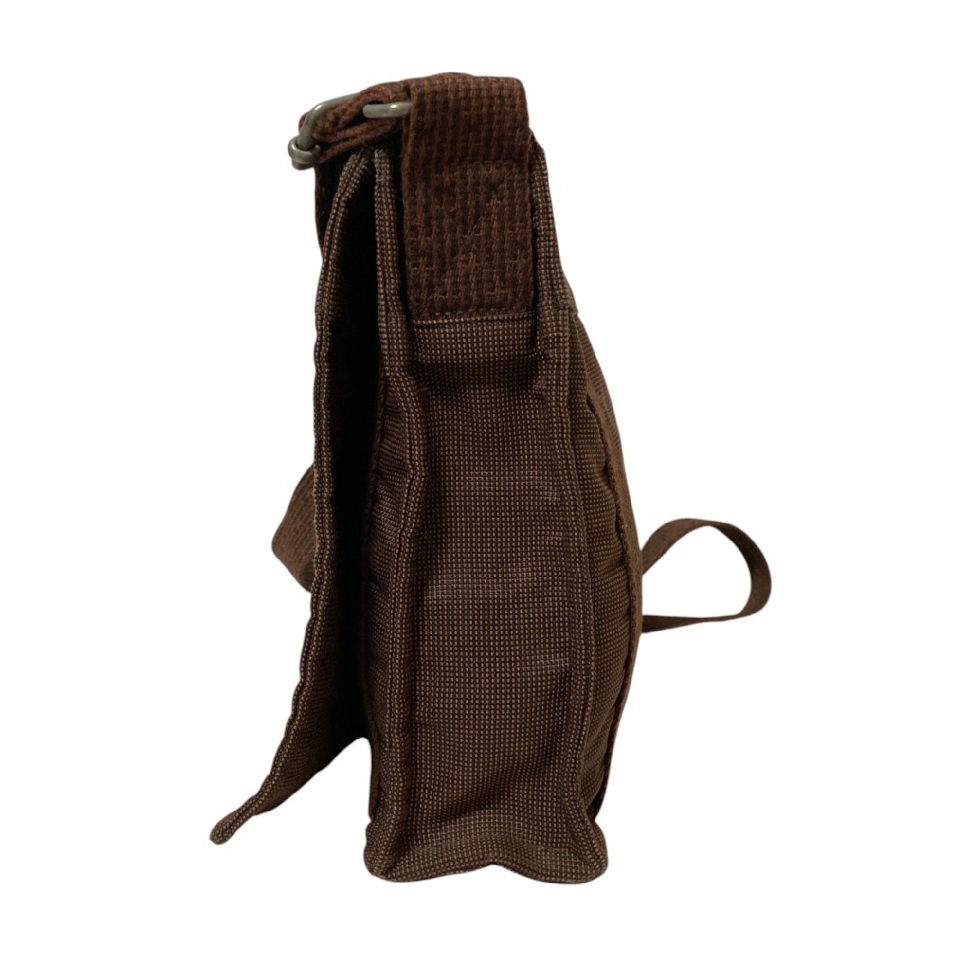 Hermes Brown Nylon Canvas Shoulder Bag (Pre-Owned)