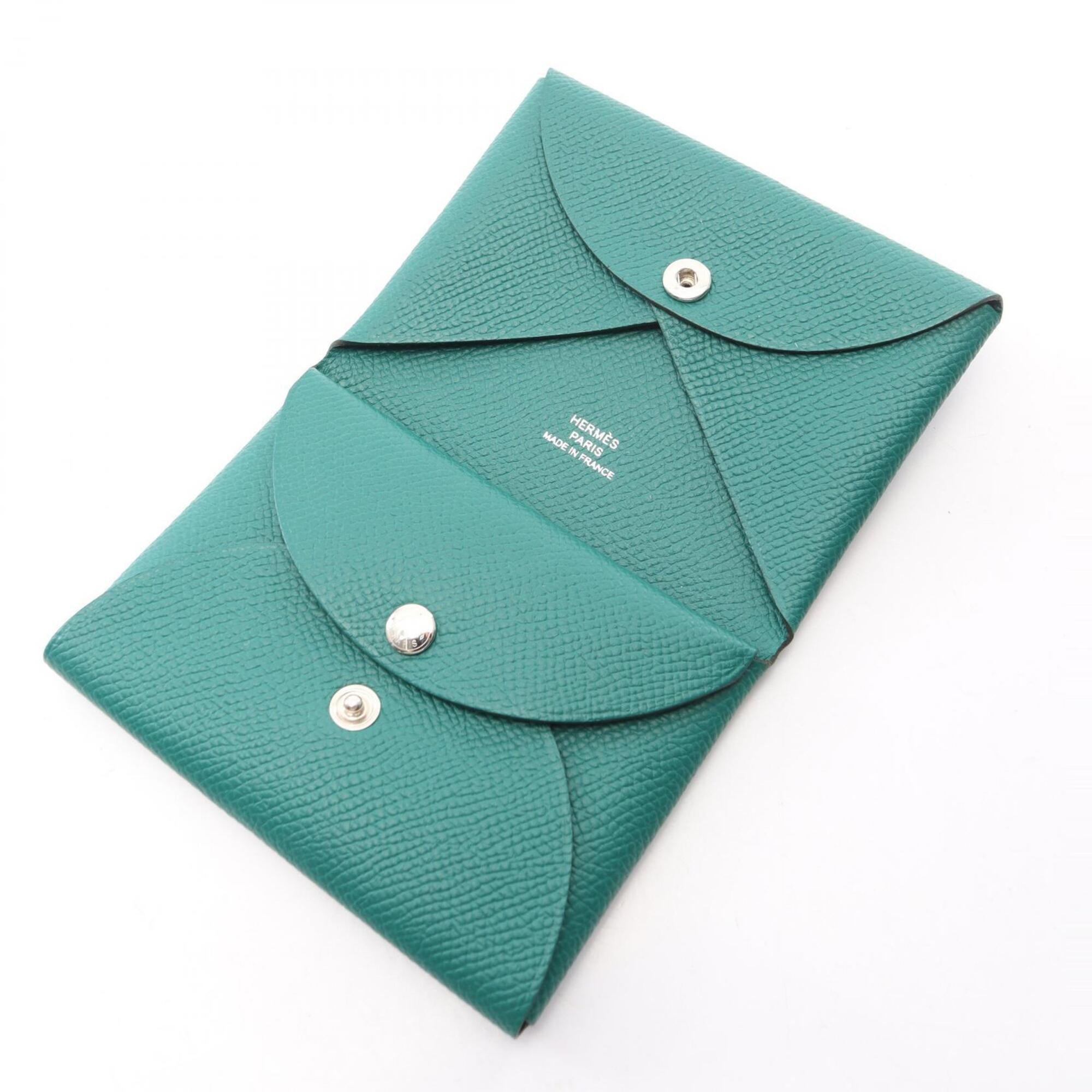 Hermes Green Epsom Leather Coin Purse/Coin Case (Pre-Owned)