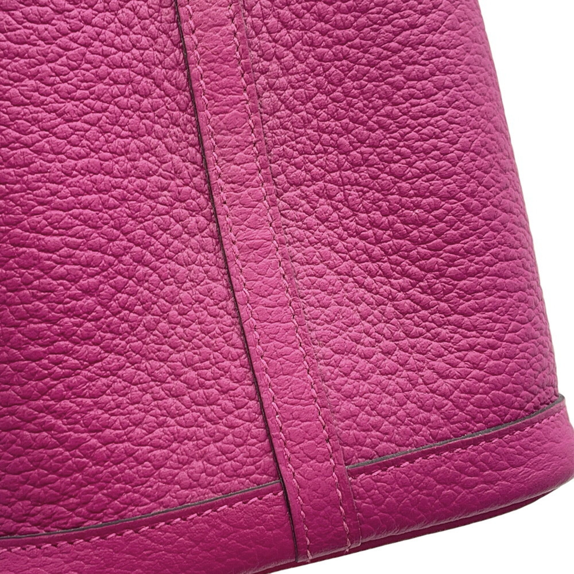 Hermes Garden Rose Purple Negonda Leather Handbag Tote Bag (Pre-Owned)
