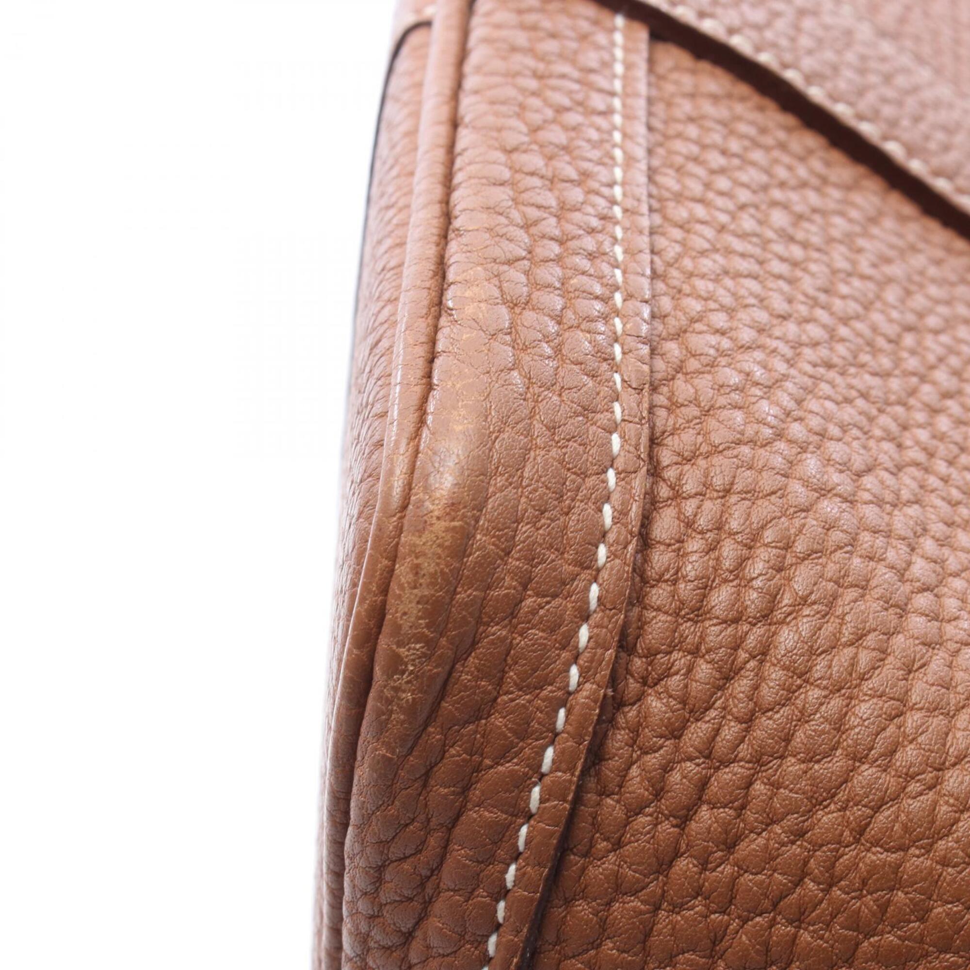 Hermes Brown Negonda Leather Handbag Tote Bag (Pre-Owned)