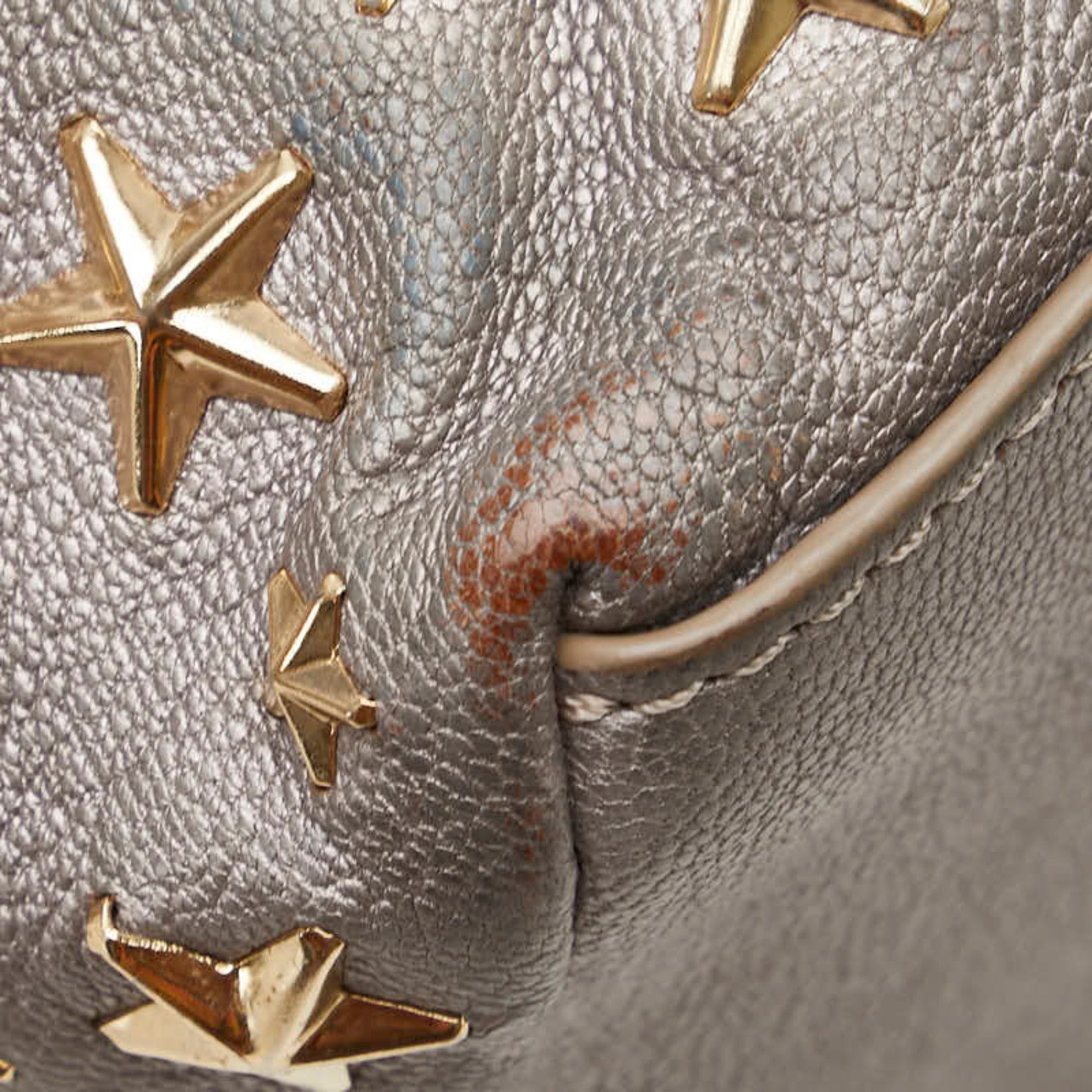 Jimmy Choo Gray Leather Handbag Tote Bag (Pre-Owned)