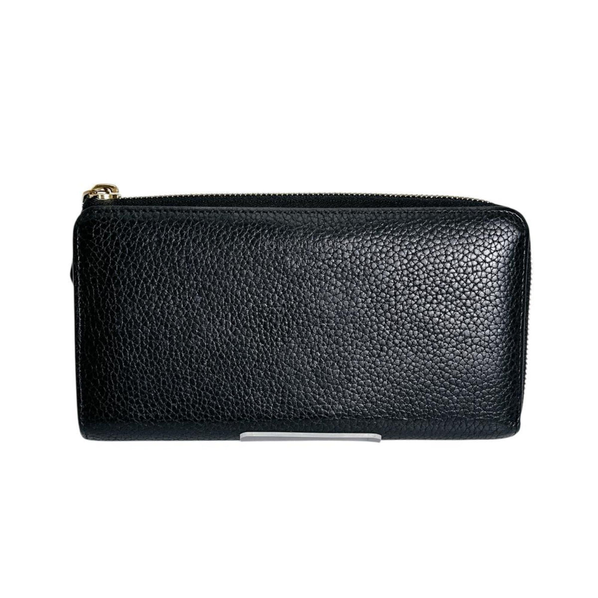 Louis Vuitton Black Noir Leather Long Wallet (Bi-Fold) (Pre-Owned)