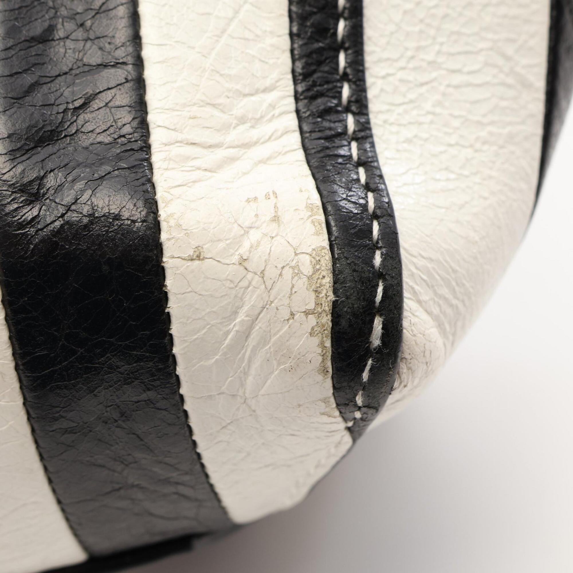 Balenciaga Black White Leather Handbag (Pre-Owned)