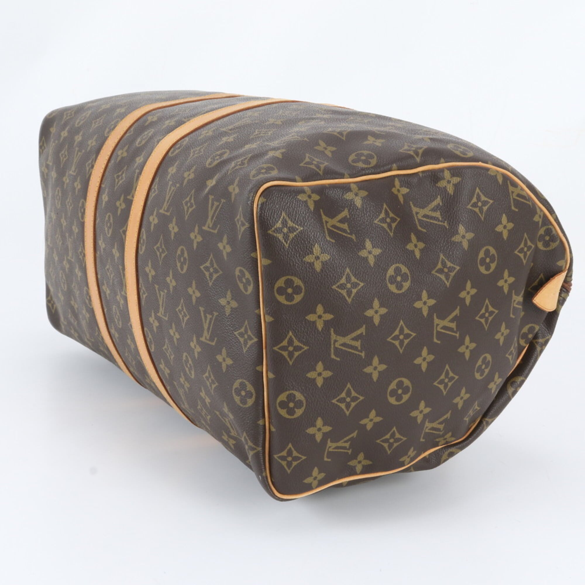 Louis Vuitton Brown Leather Coated Canvas Boston Bag Tote Bag (Pre-Owned)