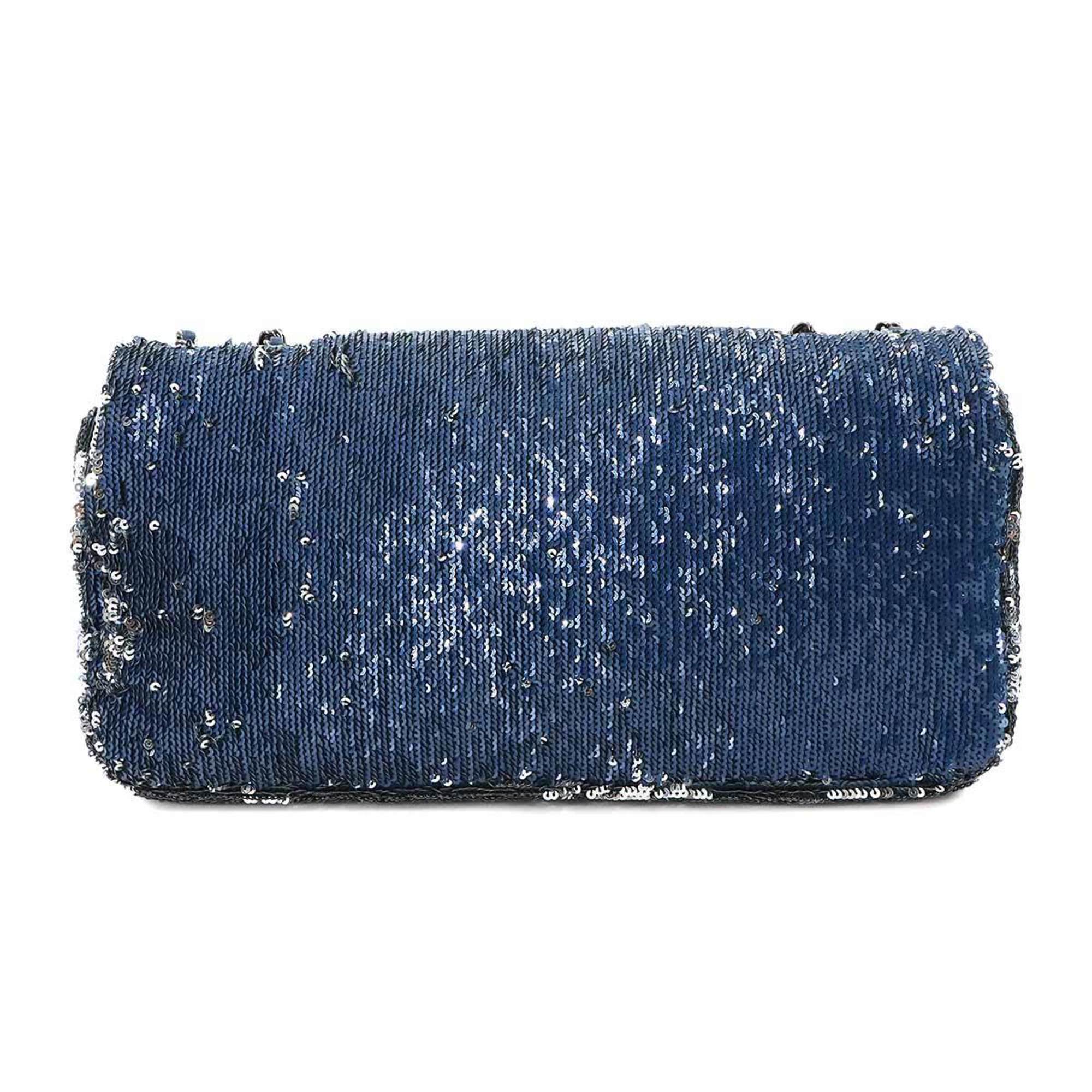 Chanel Blue Spangles Leather Shoulder Bag (Pre-Owned)