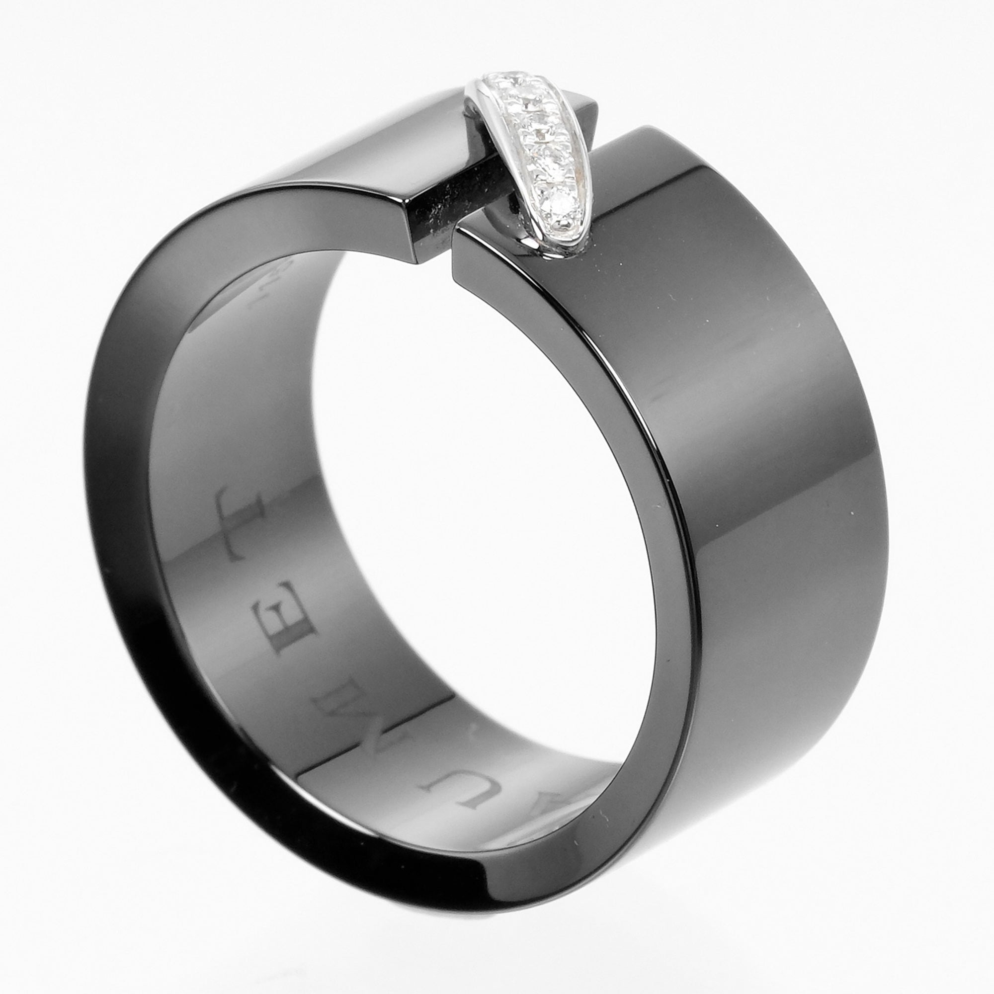 Chaumet Black White Gold Ceramic White Gold (18K) Band Ring (Pre-Owned)